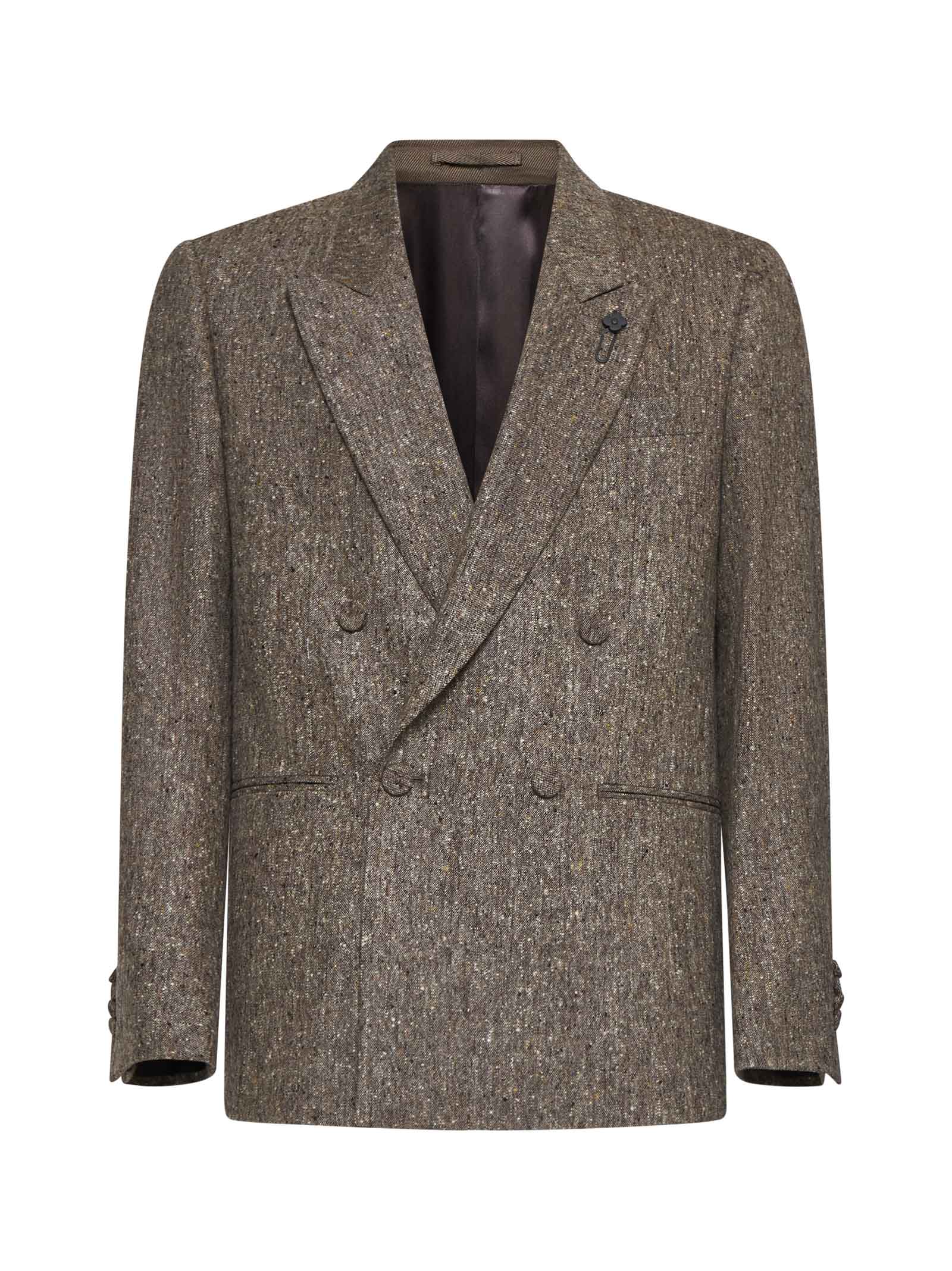 Shop Lardini Blazer In Brown