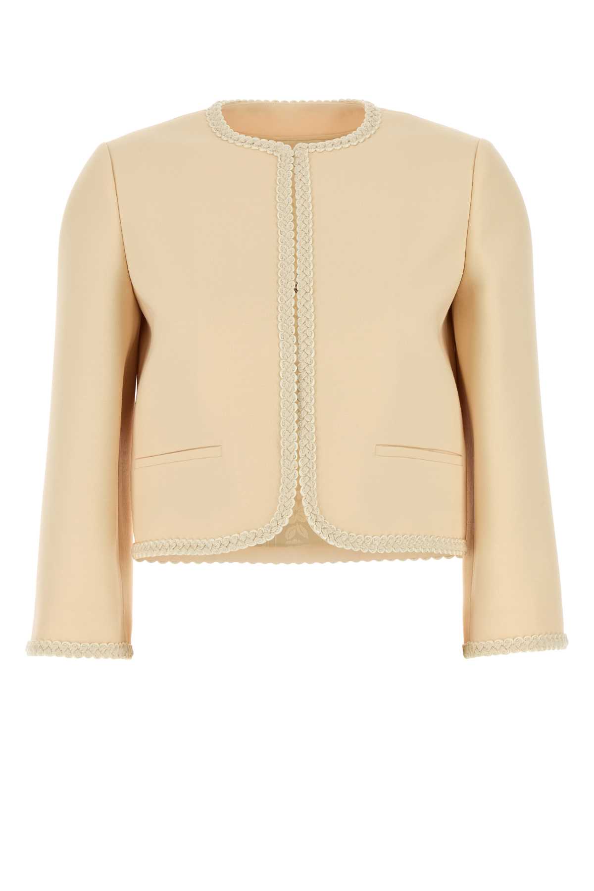 Valentino Garavani Women Cream Crepe Couture Blazer In Betulla