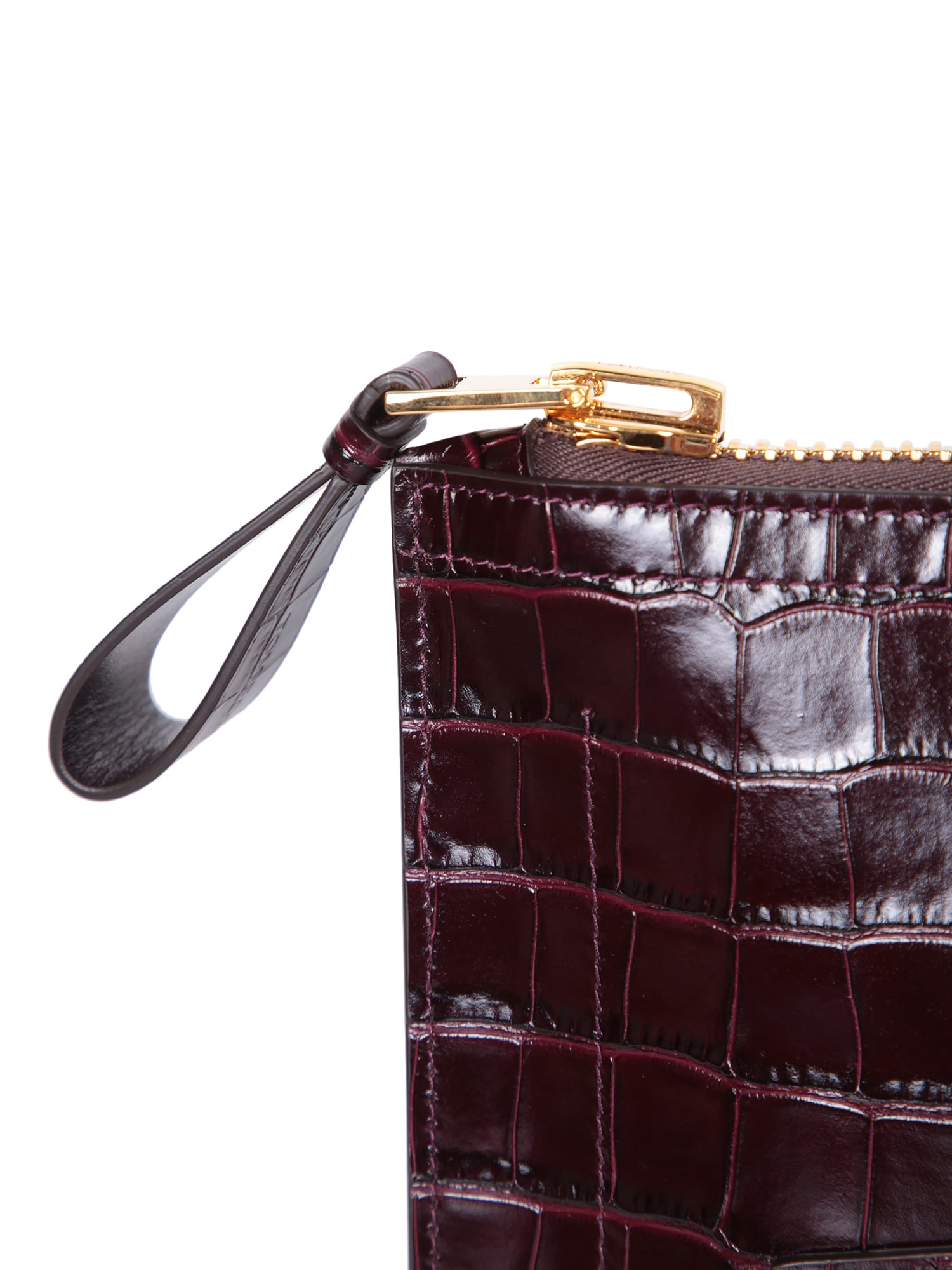 Shop Tom Ford Buckley Small Croco Bordeaux Clutch