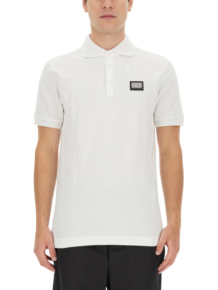 Shop Dolce & Gabbana Polo With Logo In White