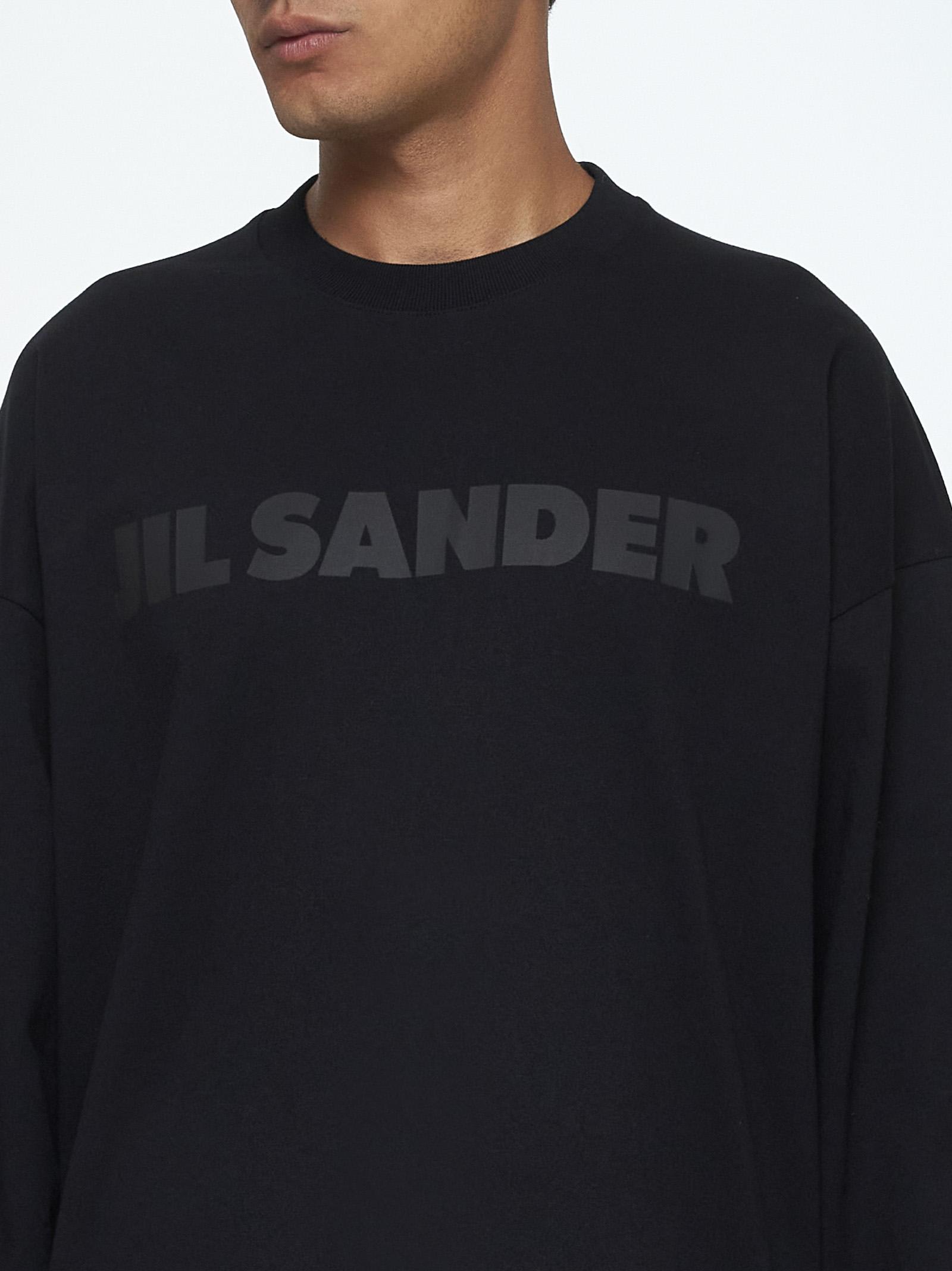 Shop Jil Sander Logo Cotton T-shirt In Nero