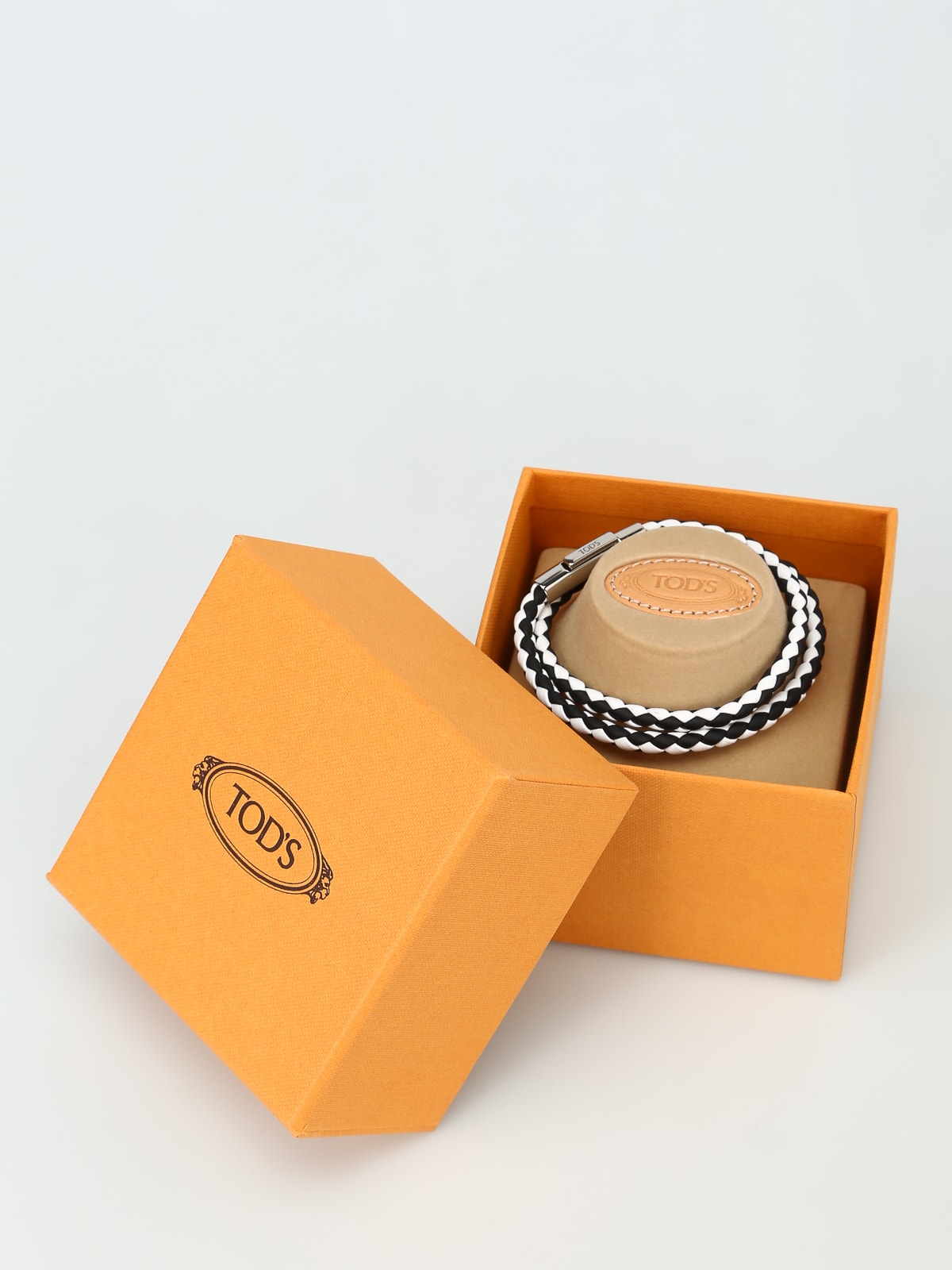 Shop Tod's Bracelet In Black/white