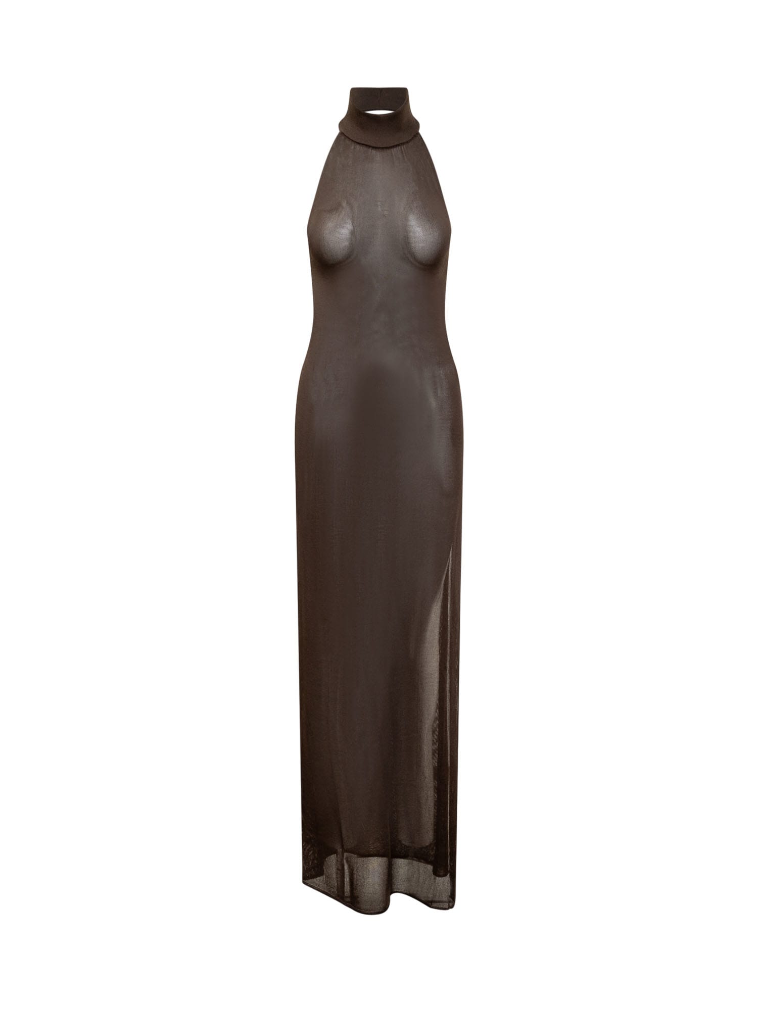 Shop Tom Ford Long Dress In Chocolate Brown