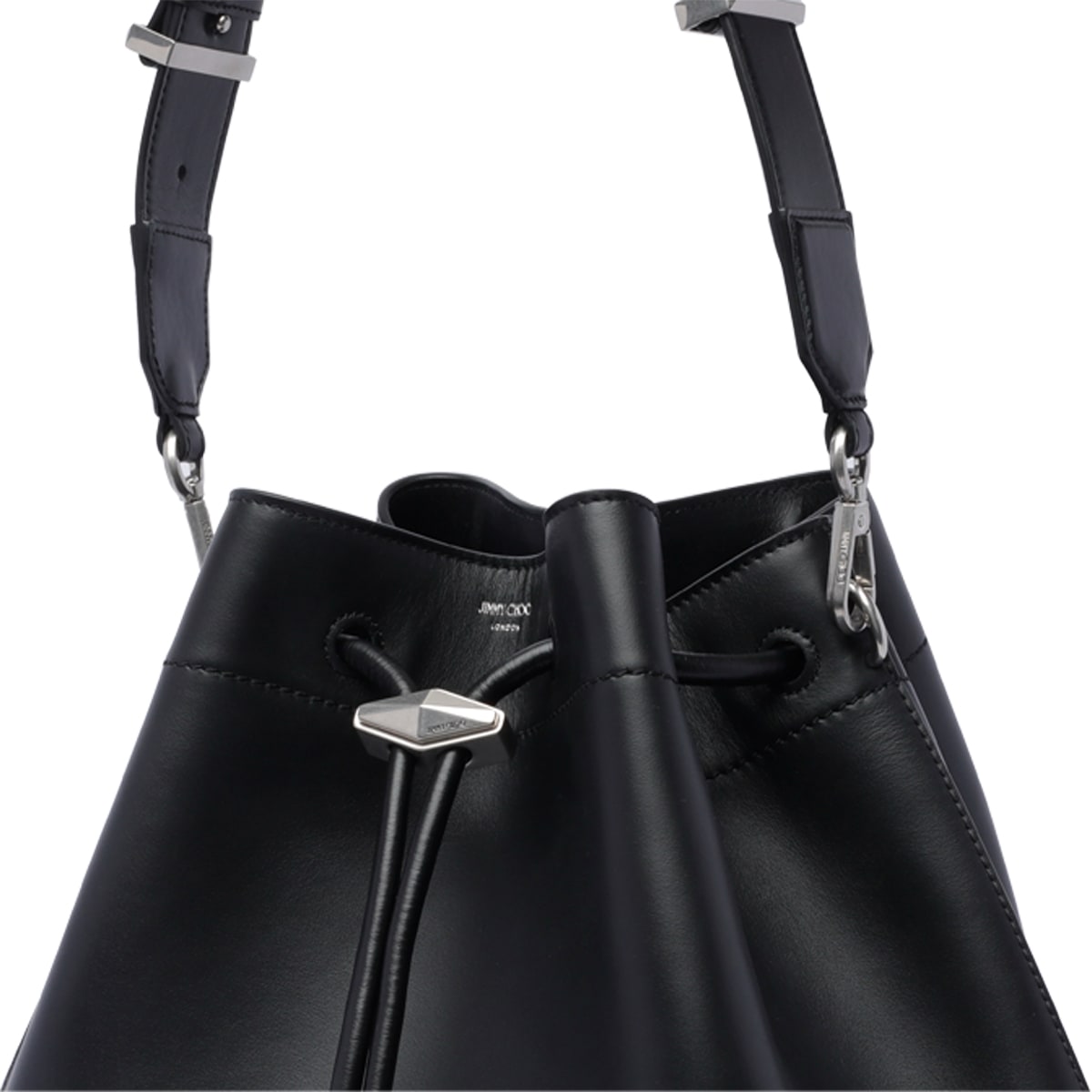 Shop Jimmy Choo Micro Bon Bon Bucket Bag In Black