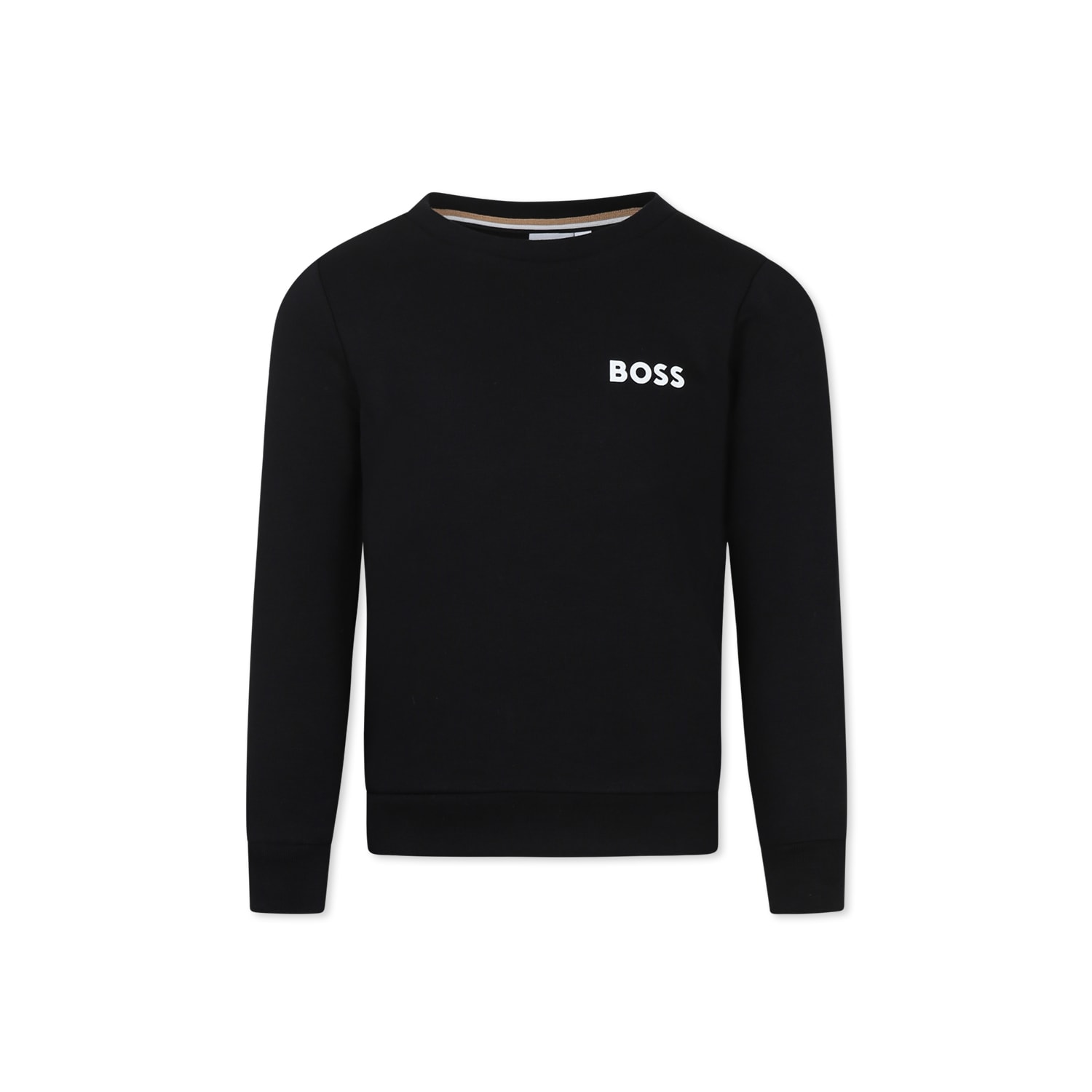 Hugo Boss Black Sweatshirt For Boy With Logo In Black