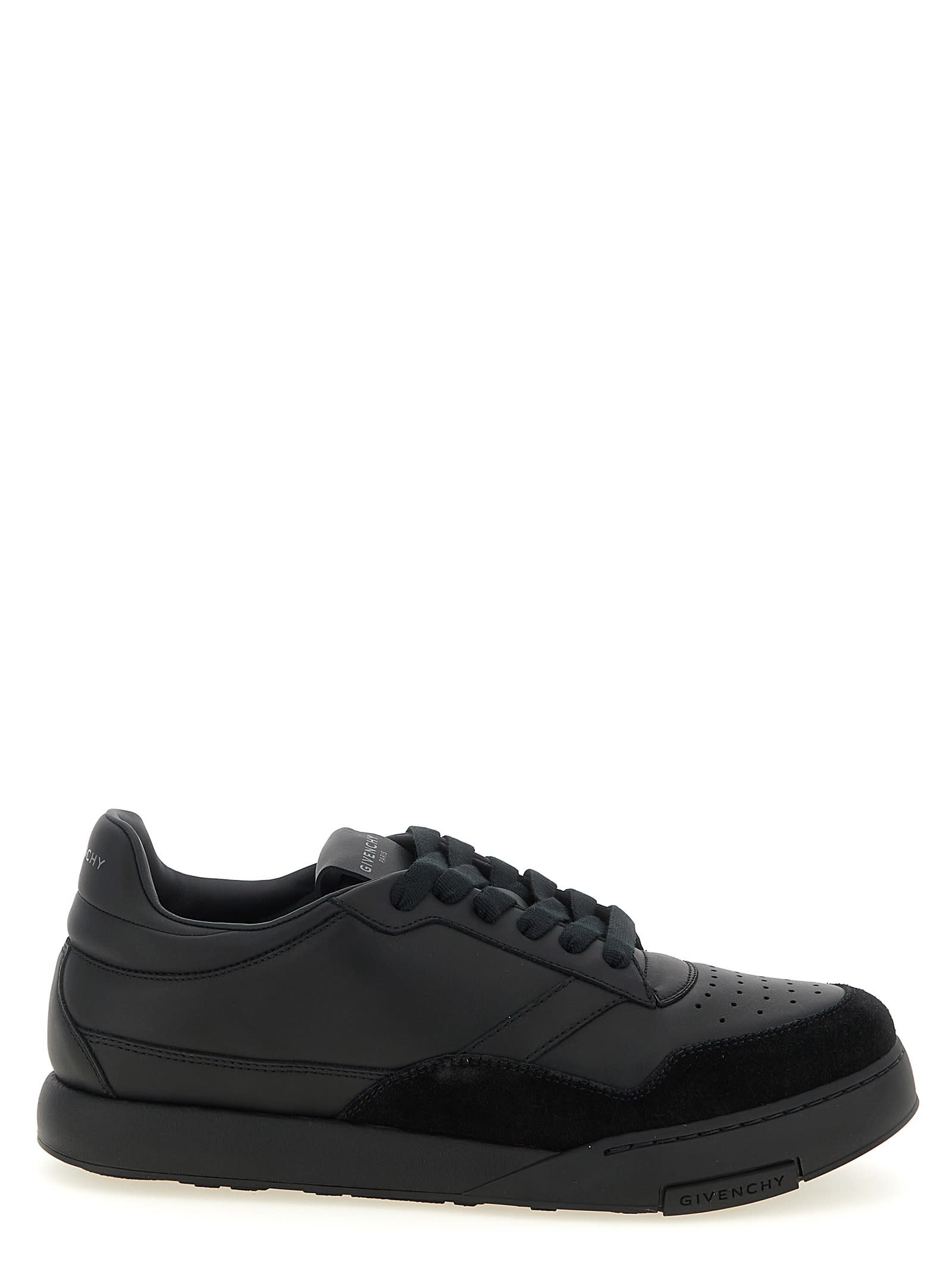 Givenchy Black Calf Leather Bos Taurus Low Top Sneakers In Multi