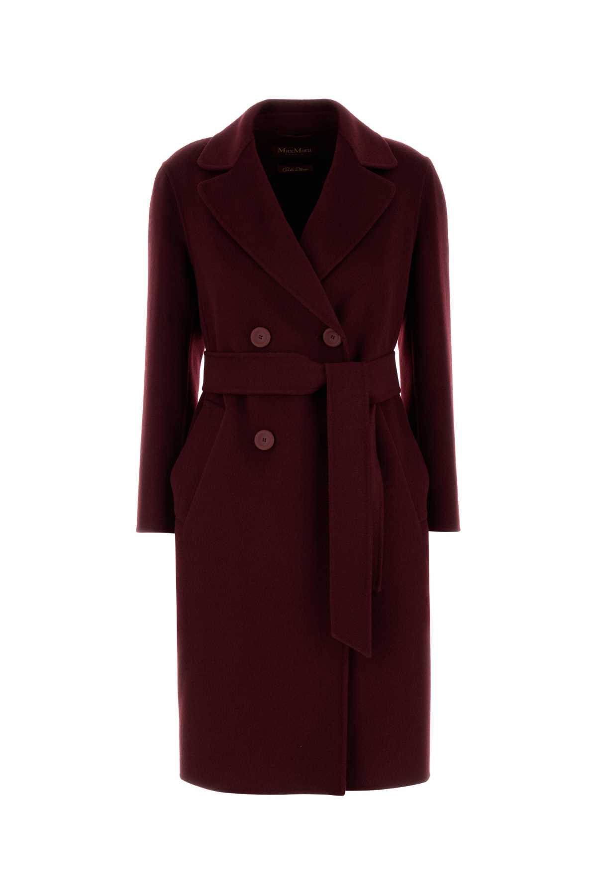 Burgundy Cashmere And Wool Canneti Coat