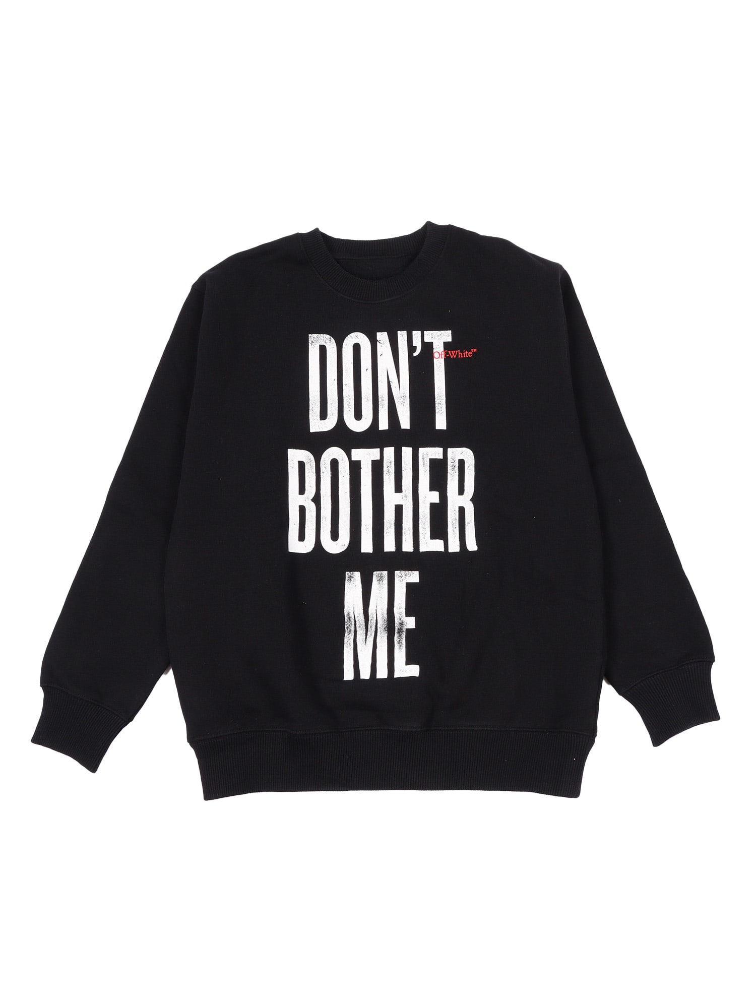 Off-white Quote Crew-neck Sweatshirt In Black