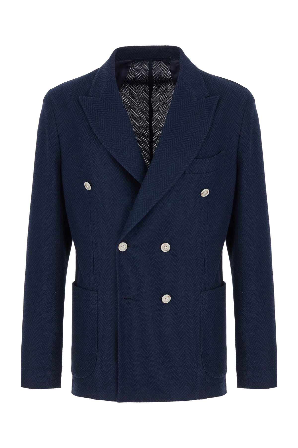 Navy Blue Cotton Blazer