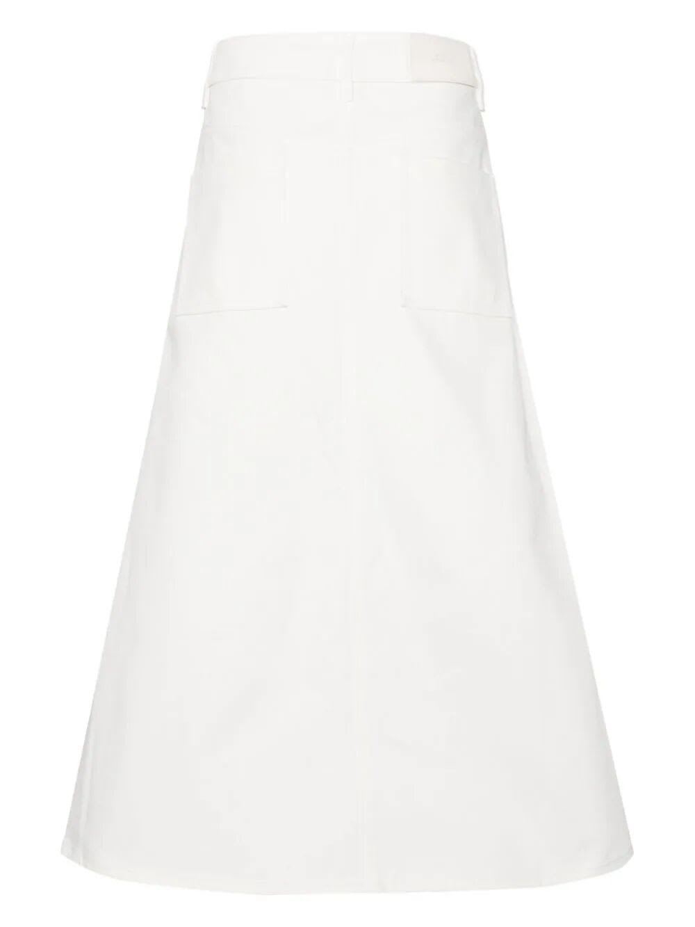 Shop Studio Nicholson A-line Denim Skirt In White