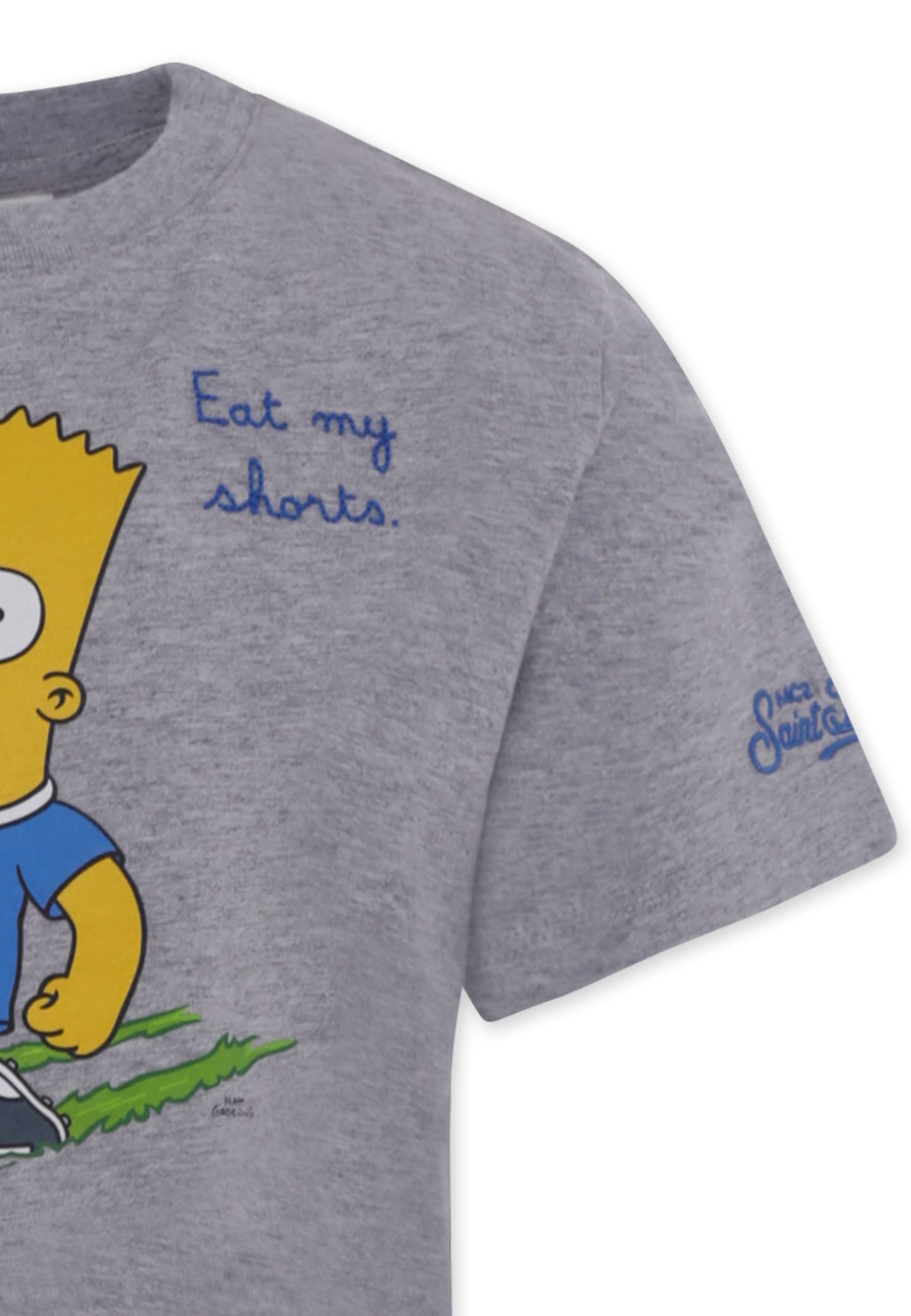 Shop Mc2 Saint Barth Grey T-shirt For Boy With Bart