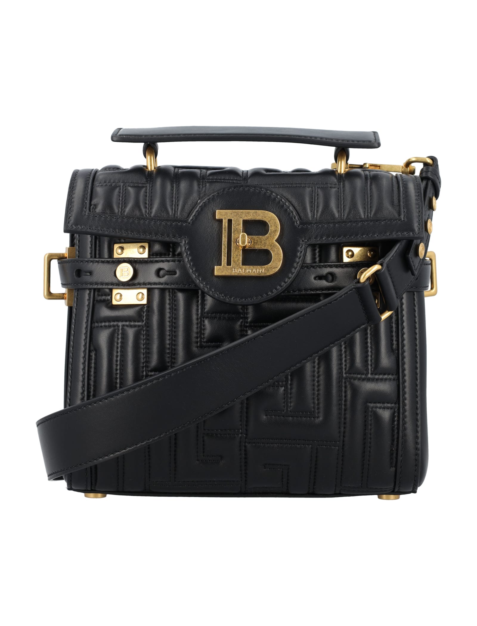 BALMAIN B-BUZZ 23 QUILTED LEATHER BAG
