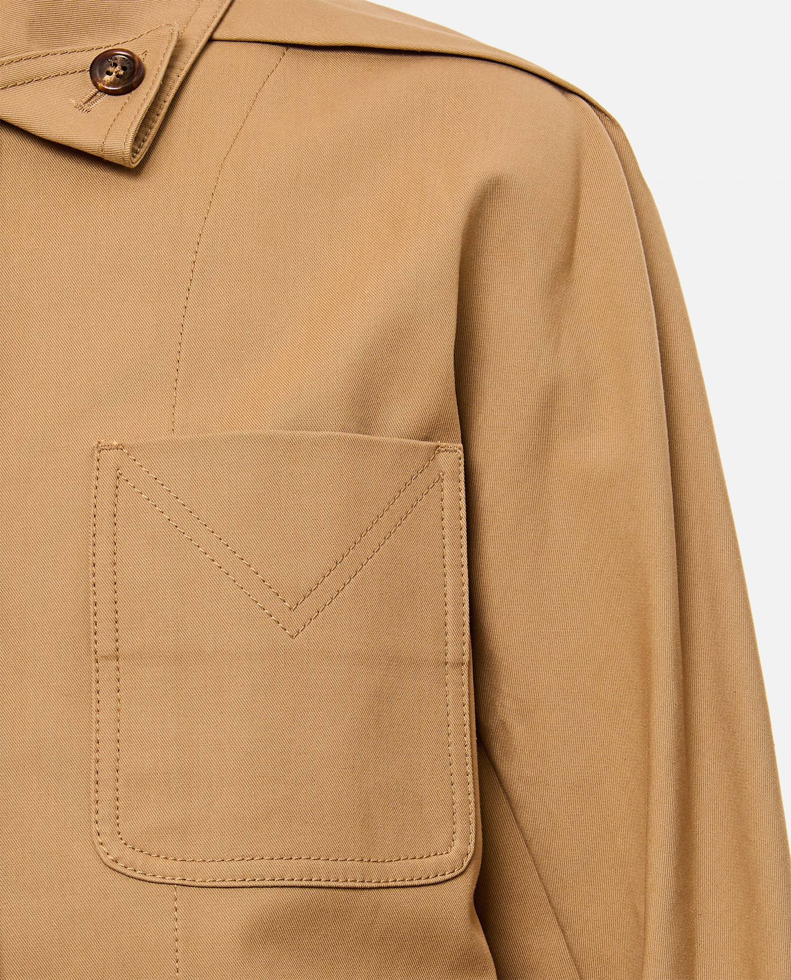 Max Mara Cotton Jacket With Buttoned Cuffs And Collar In Brown