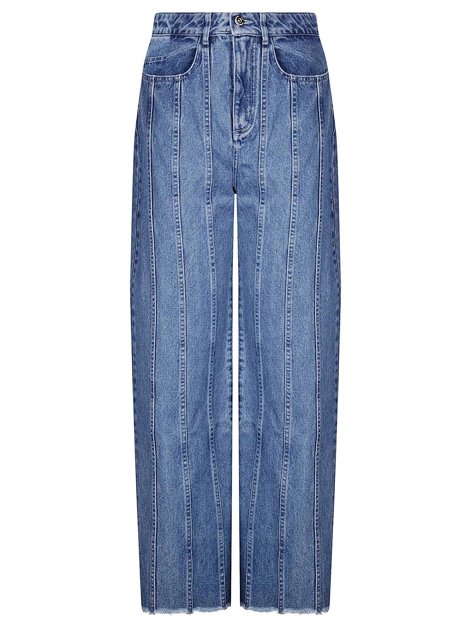 Marques'Almeida Denim Boyfriend Trousers With Seam Lines