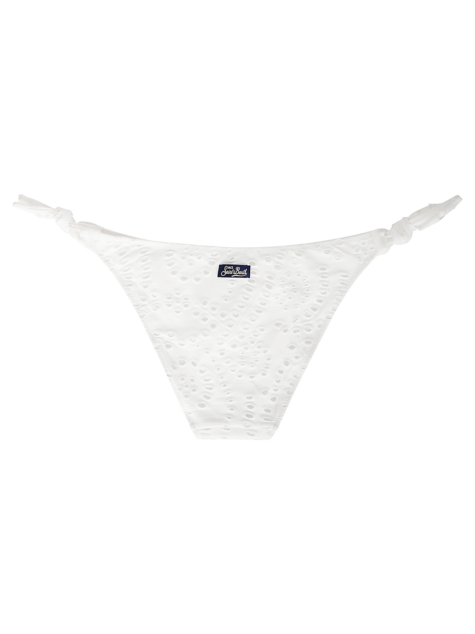 Mc2 Saint Barth Yali Eyelet-detail Lace-up Swim Briefs In White