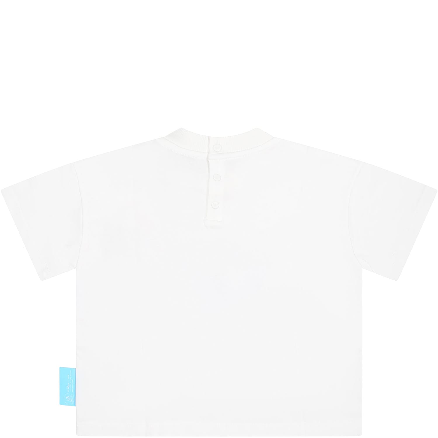 Shop Armani Collezioni White T-shirt For Baby Boy With The Smurfs