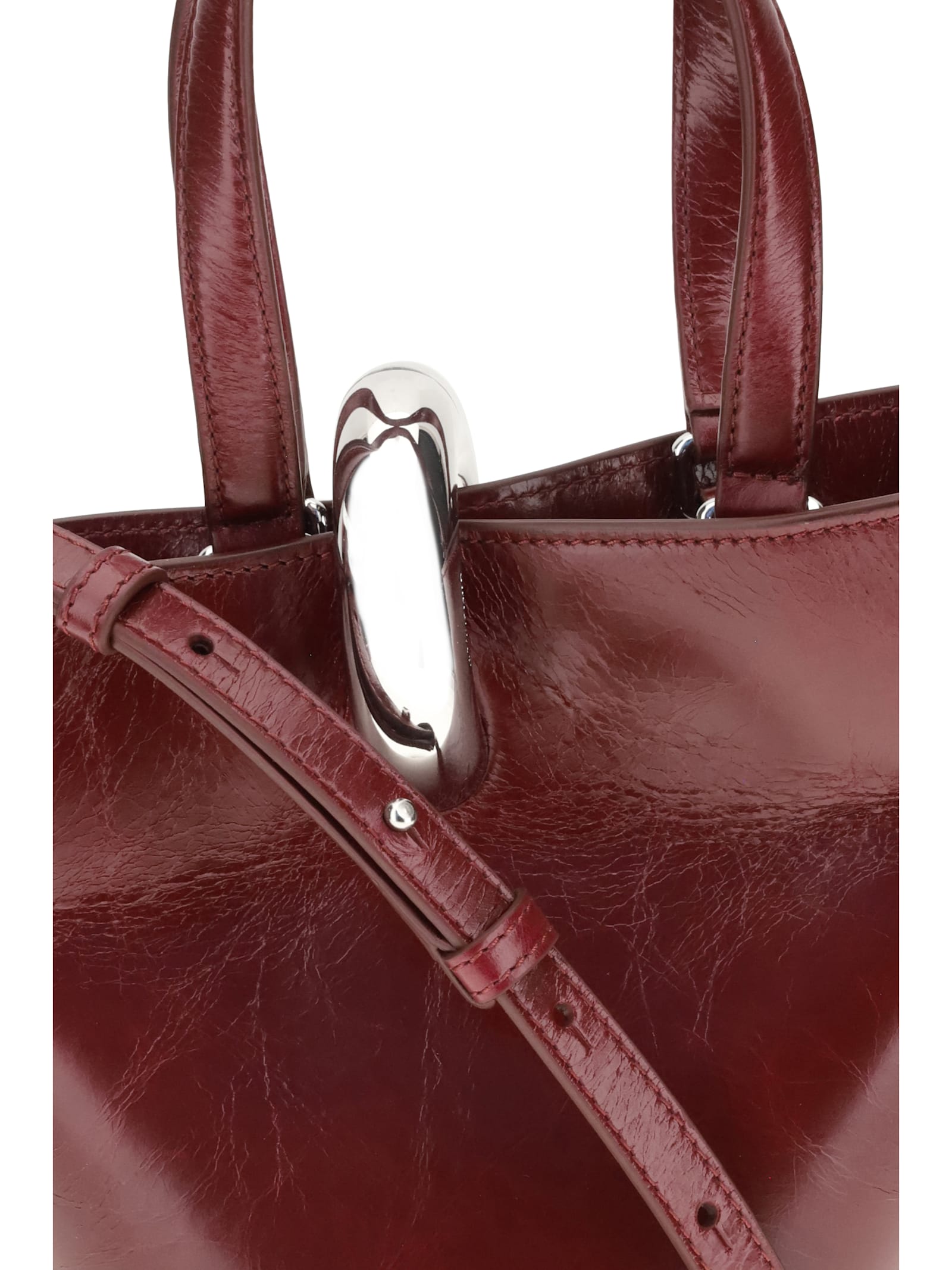 Jacquemus Women Asymmetric Bucket Bag In Red
