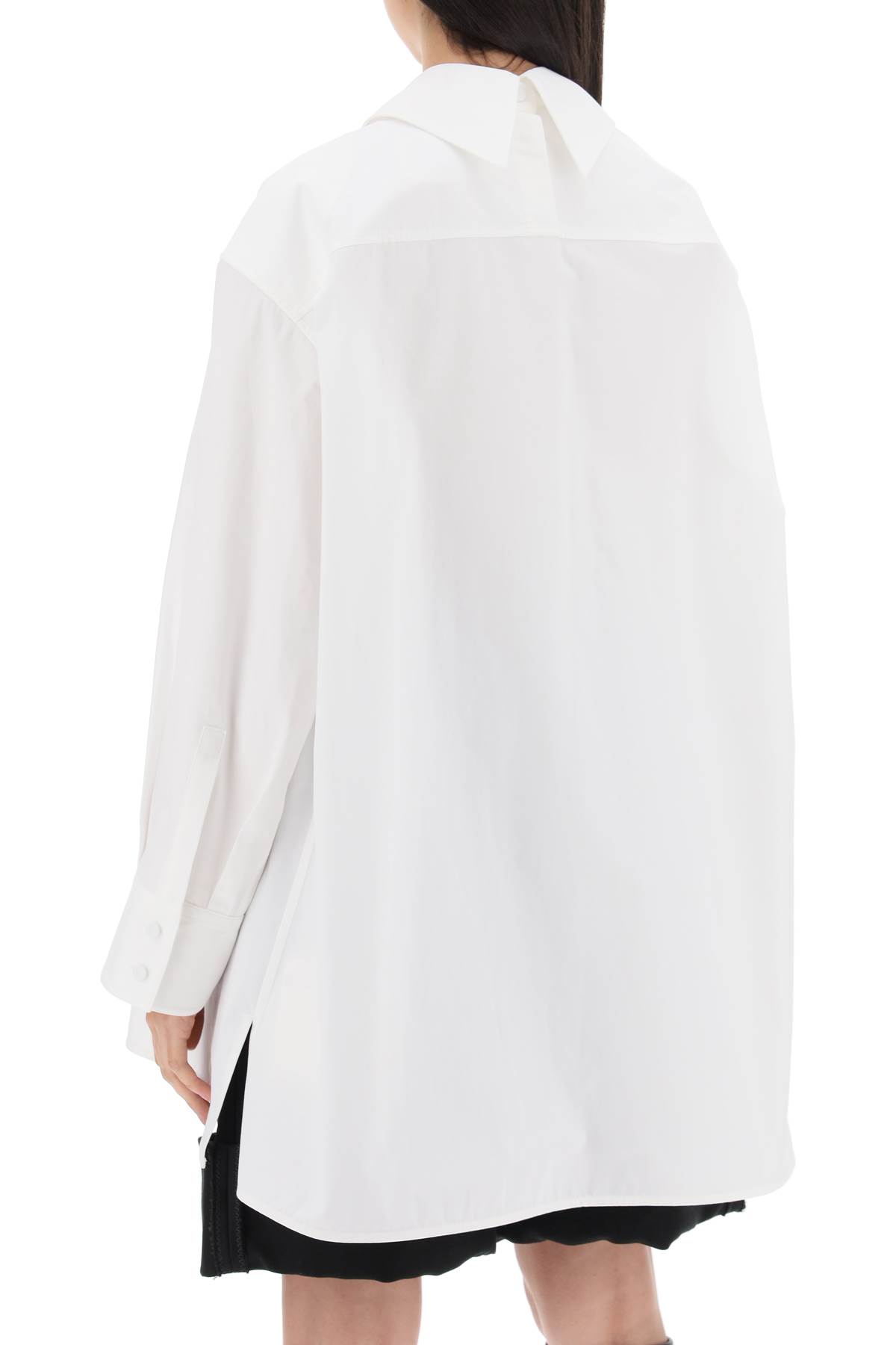 Shop Jil Sander Oversized Shirt With Double In Optic White (white)