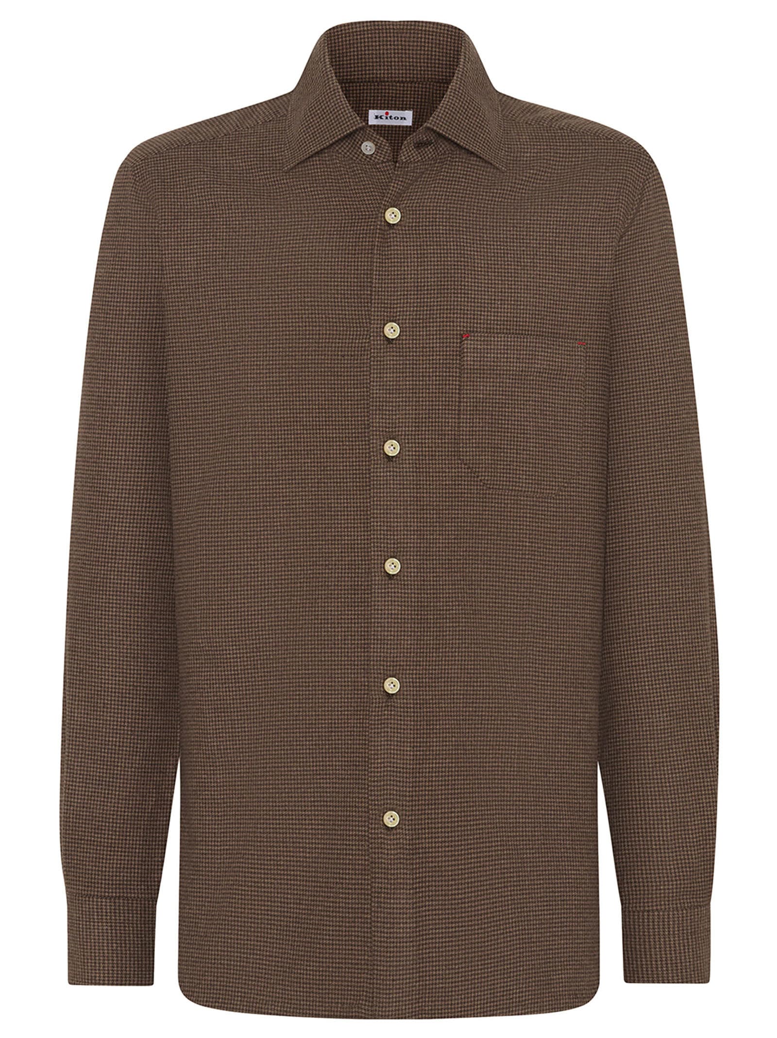 Shop Kiton Nerano - Shirt Cotton In Beige