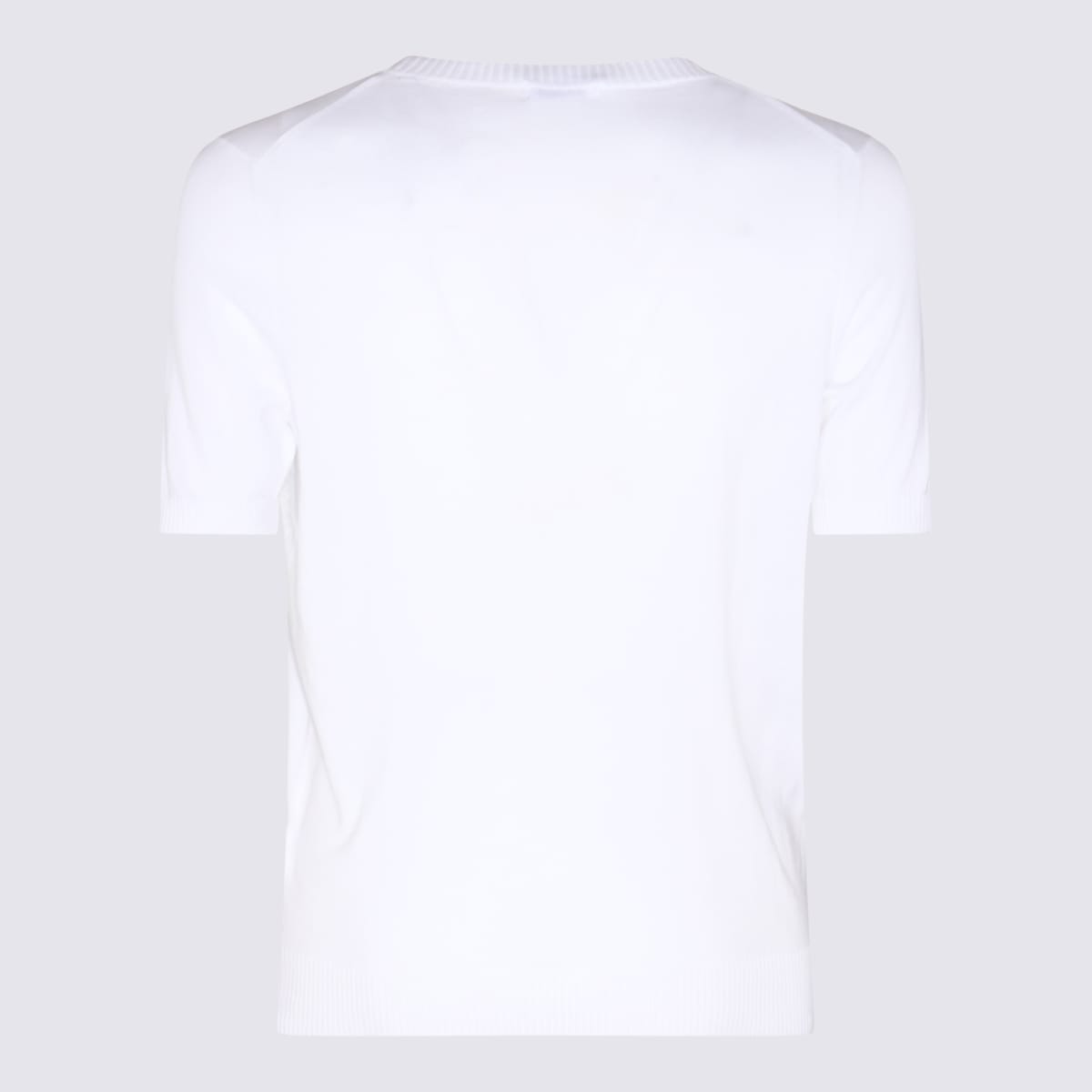 Malo T-shirt Girocollo In Jersey Di Cotone In Latte