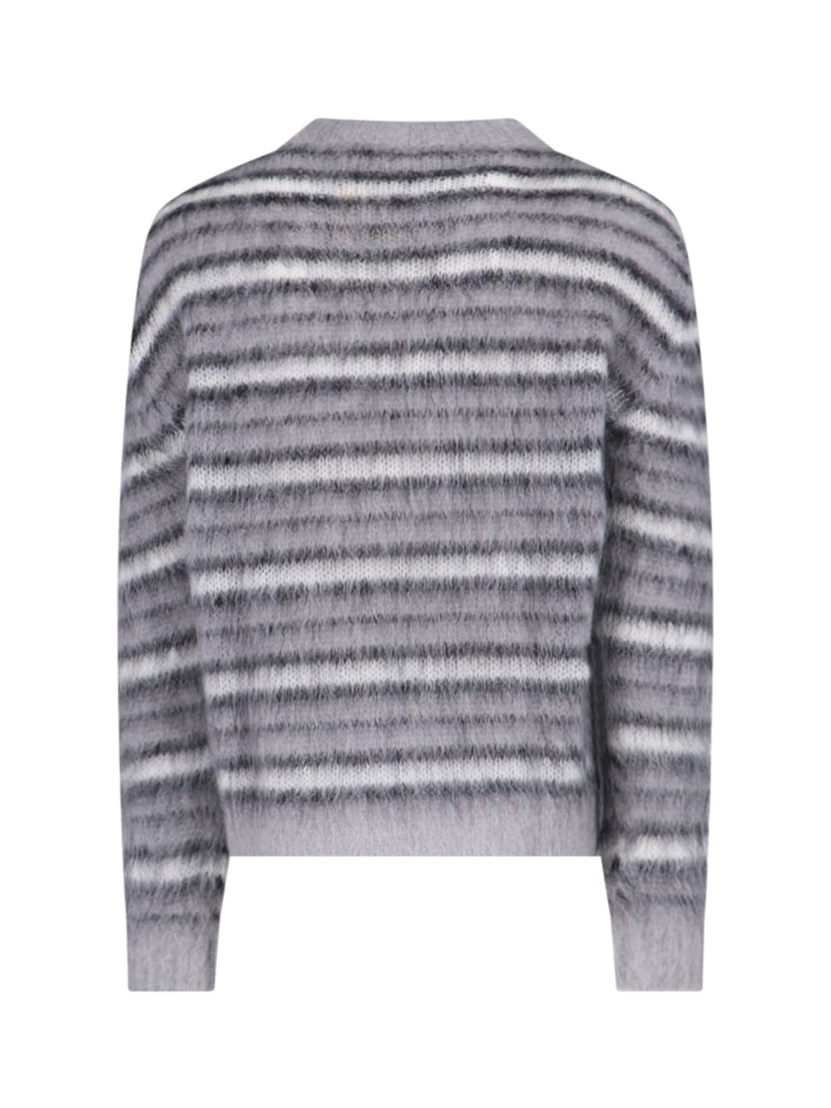 Shop Marni Striped Sweater In Gray