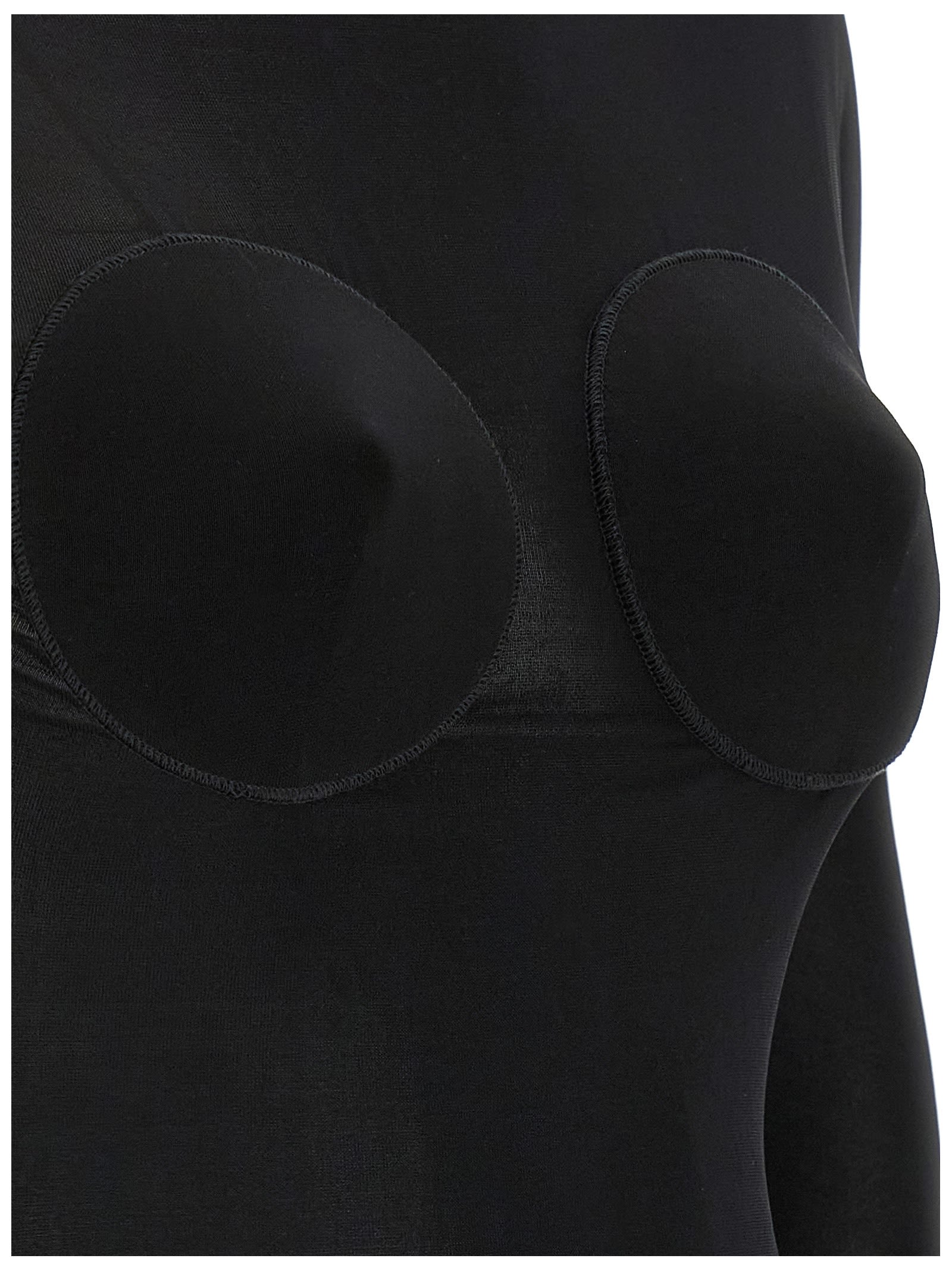 Jean Paul Gaultier Light Jersey Backless Top With Covered Cup Detail In Black