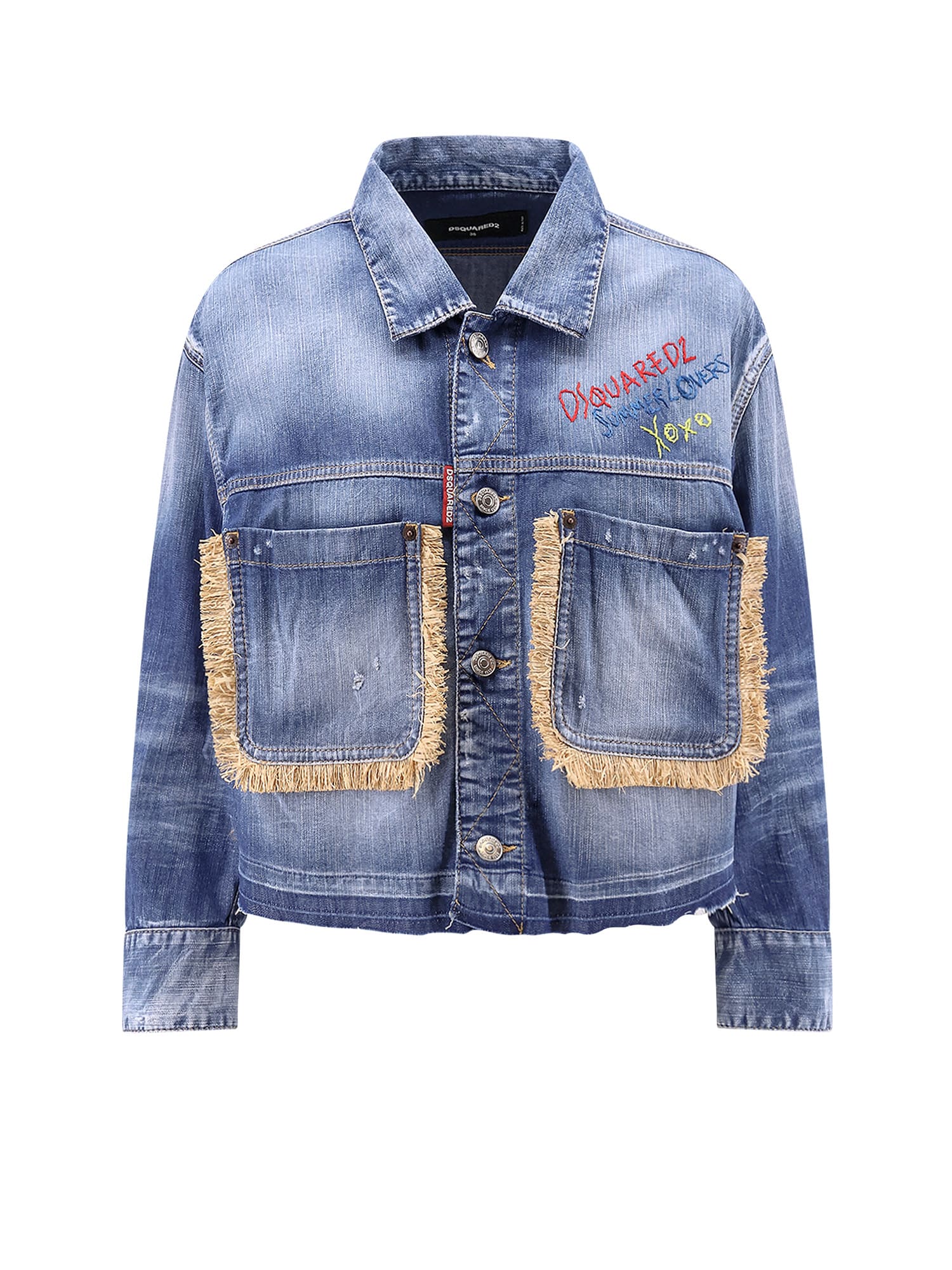 Summer Lovers Denim Jacket With Rafia Profiles