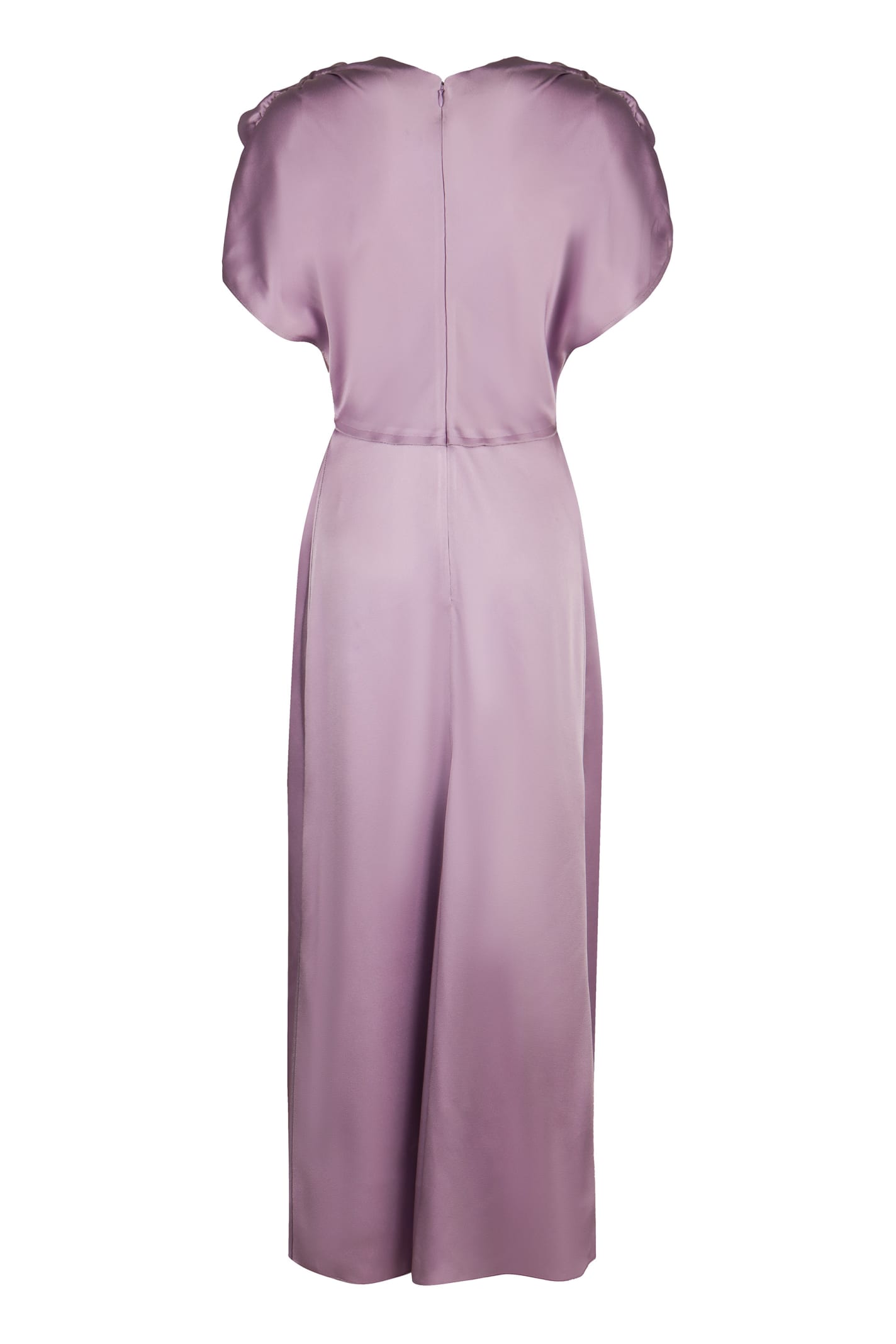 Shop Victoria Beckham Satin Dress In Lilac