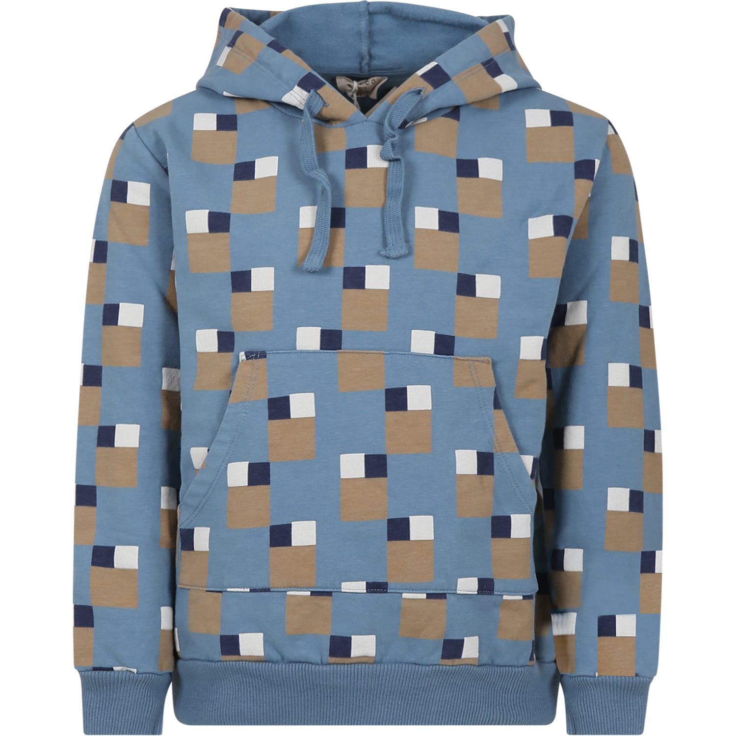 Coco Au Lait Blue Sweatshirt For Kids With Abstract Print In Multicolor