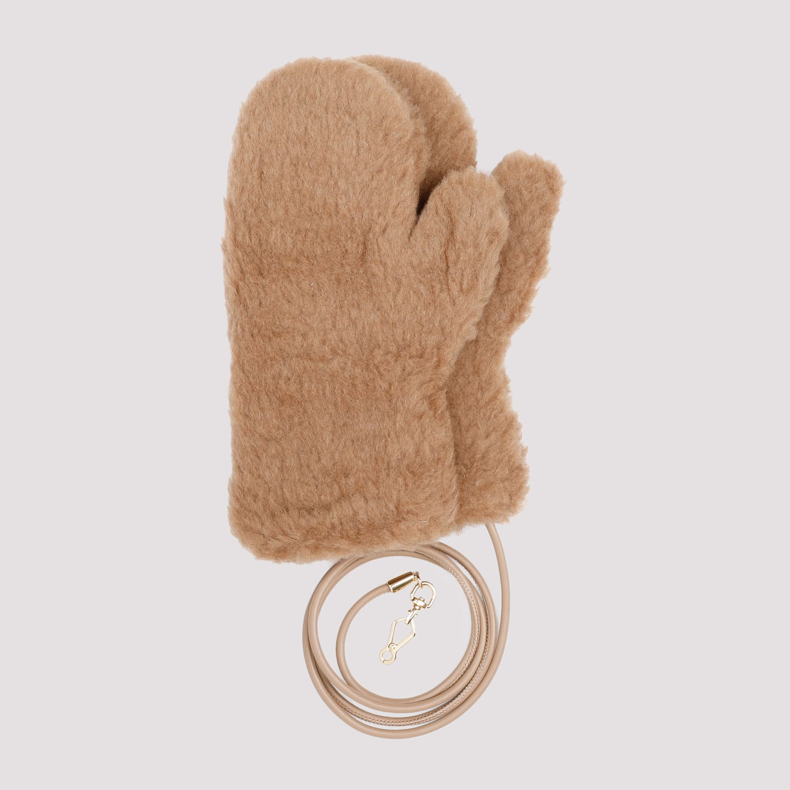 Max Mara Teddy Gloves In Brown