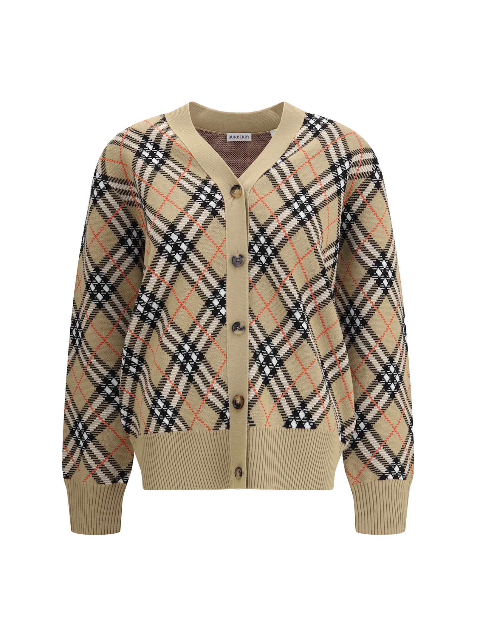 Burberry Archivio Check Cardigan In Neutral