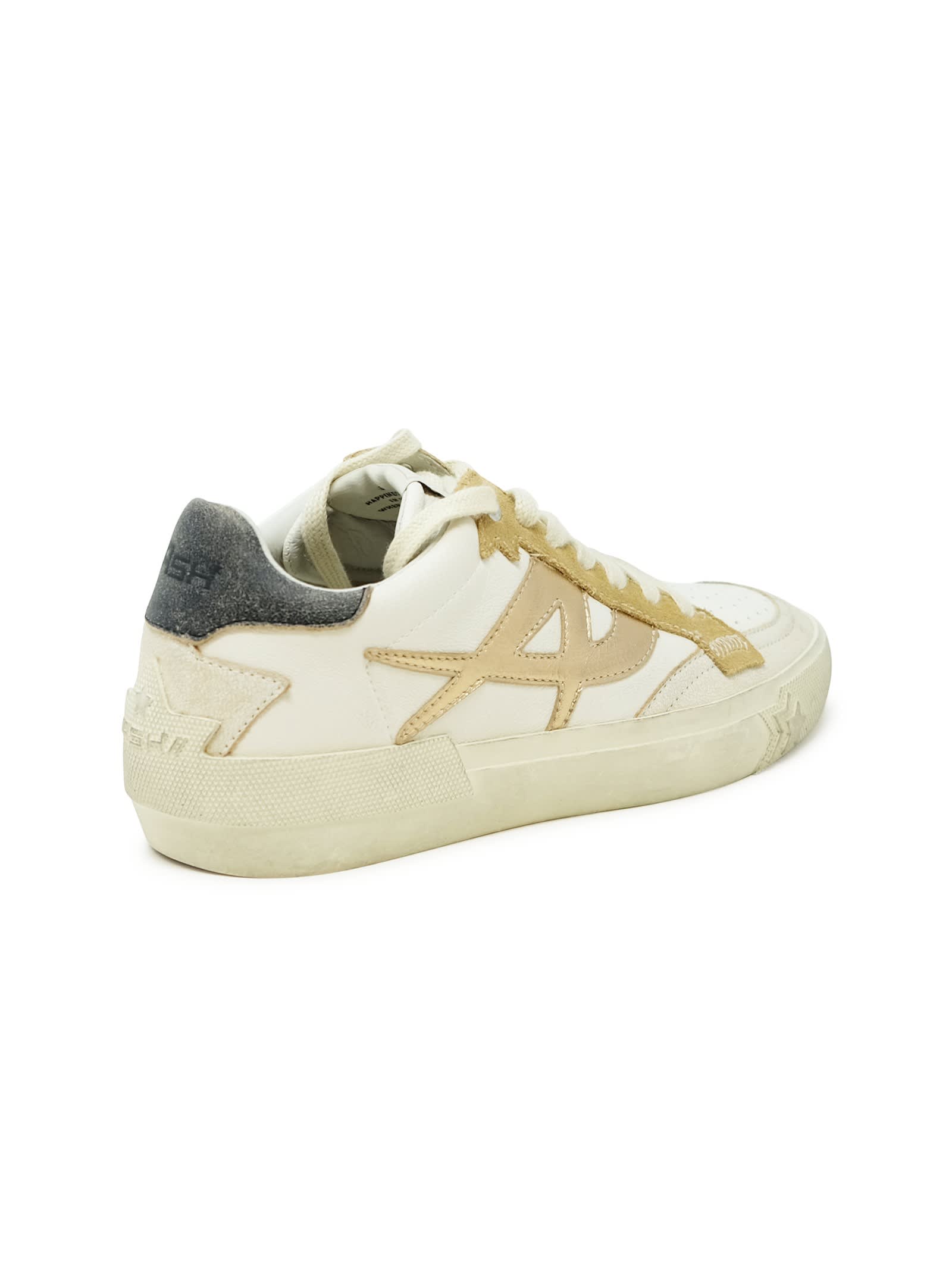 Shop Ash Beige/white Leather Sneakers In White/beige