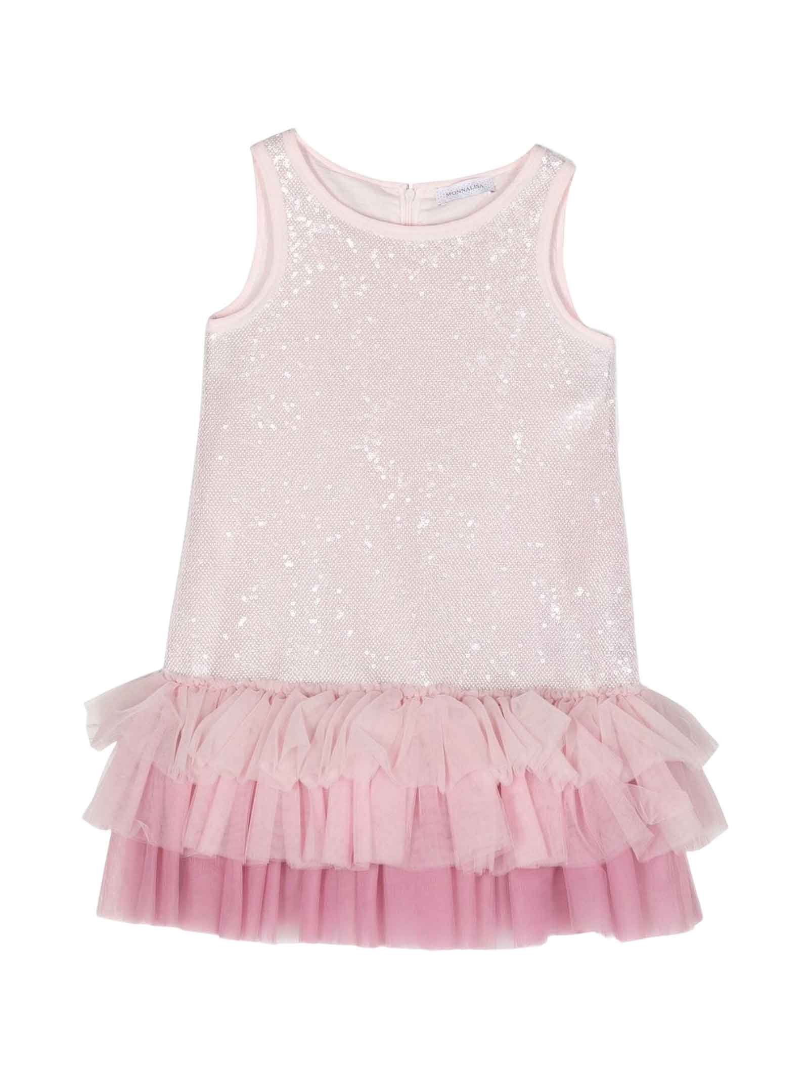 Monnalisa Kids' Pink Dress Girl In Rosa