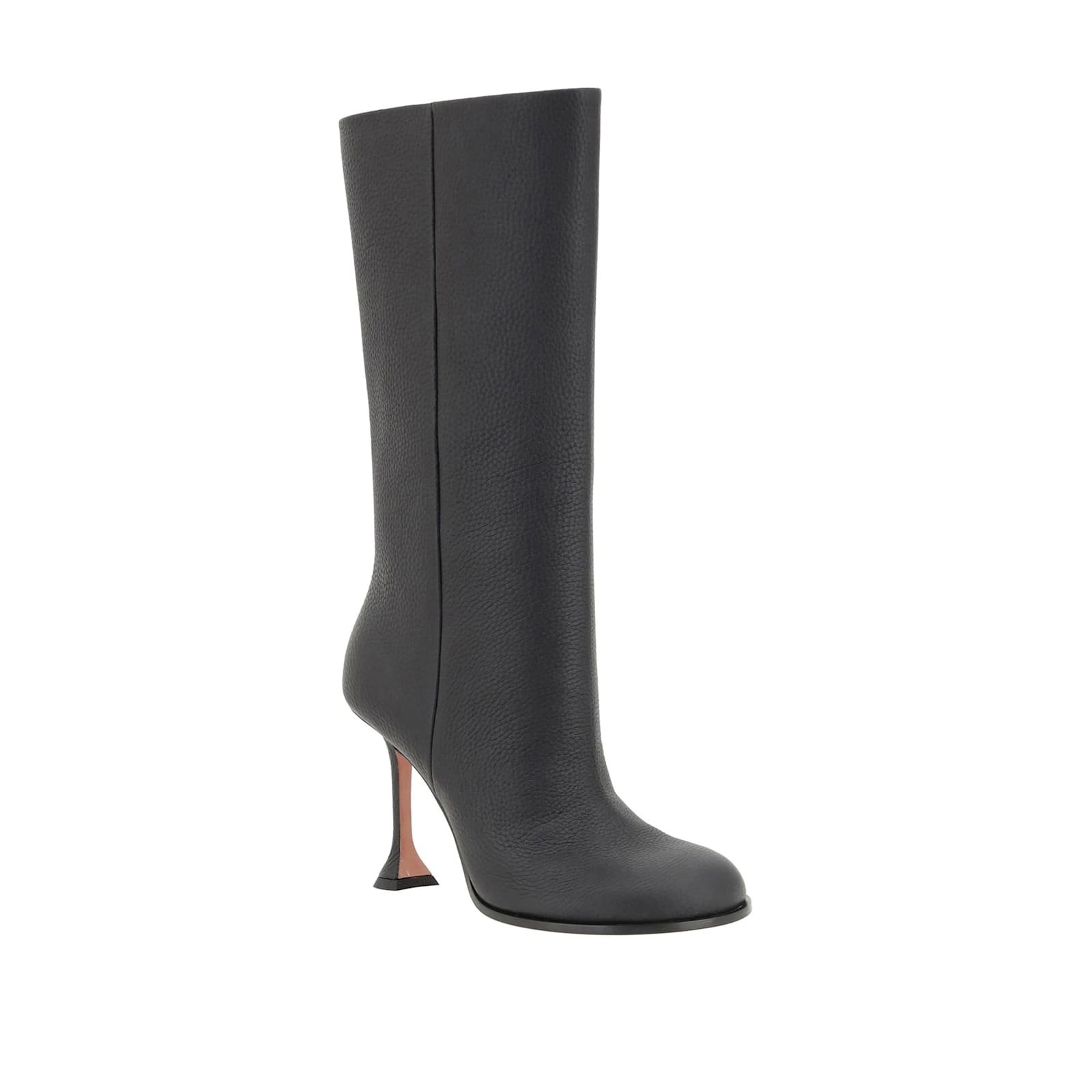 Amina Muaddi Liya 95 Leather Knee-high Boots In Black