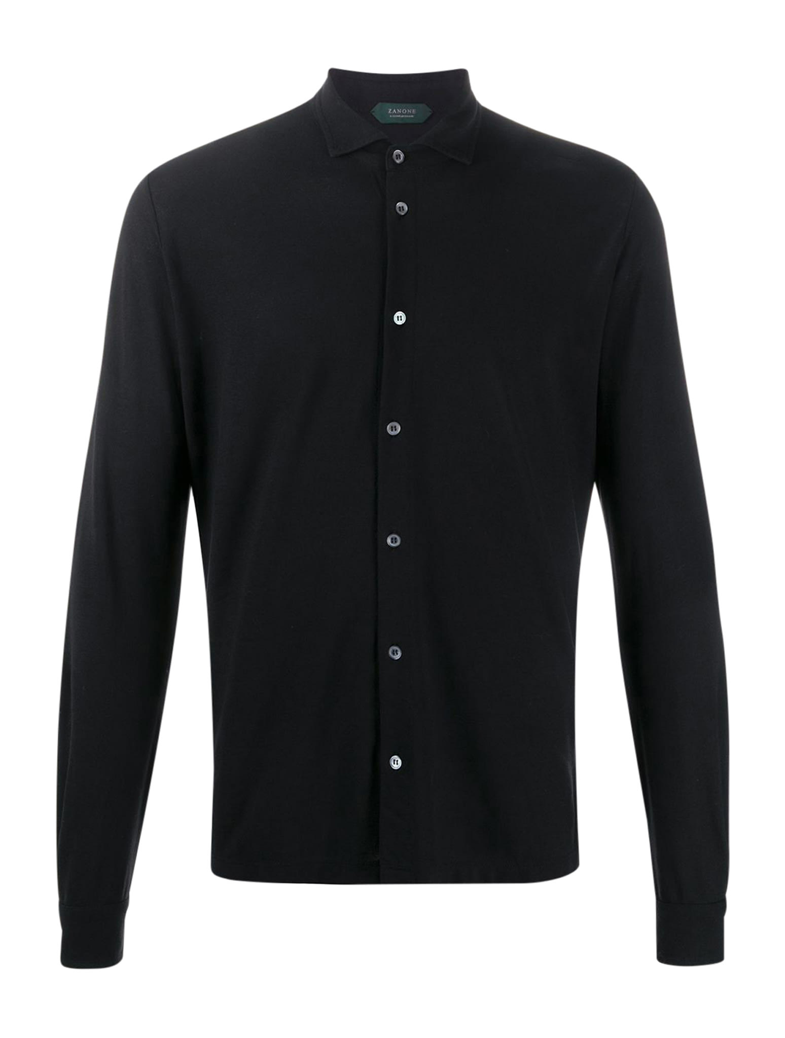 Zanone Regular-fit Cotton Shirt In Black
