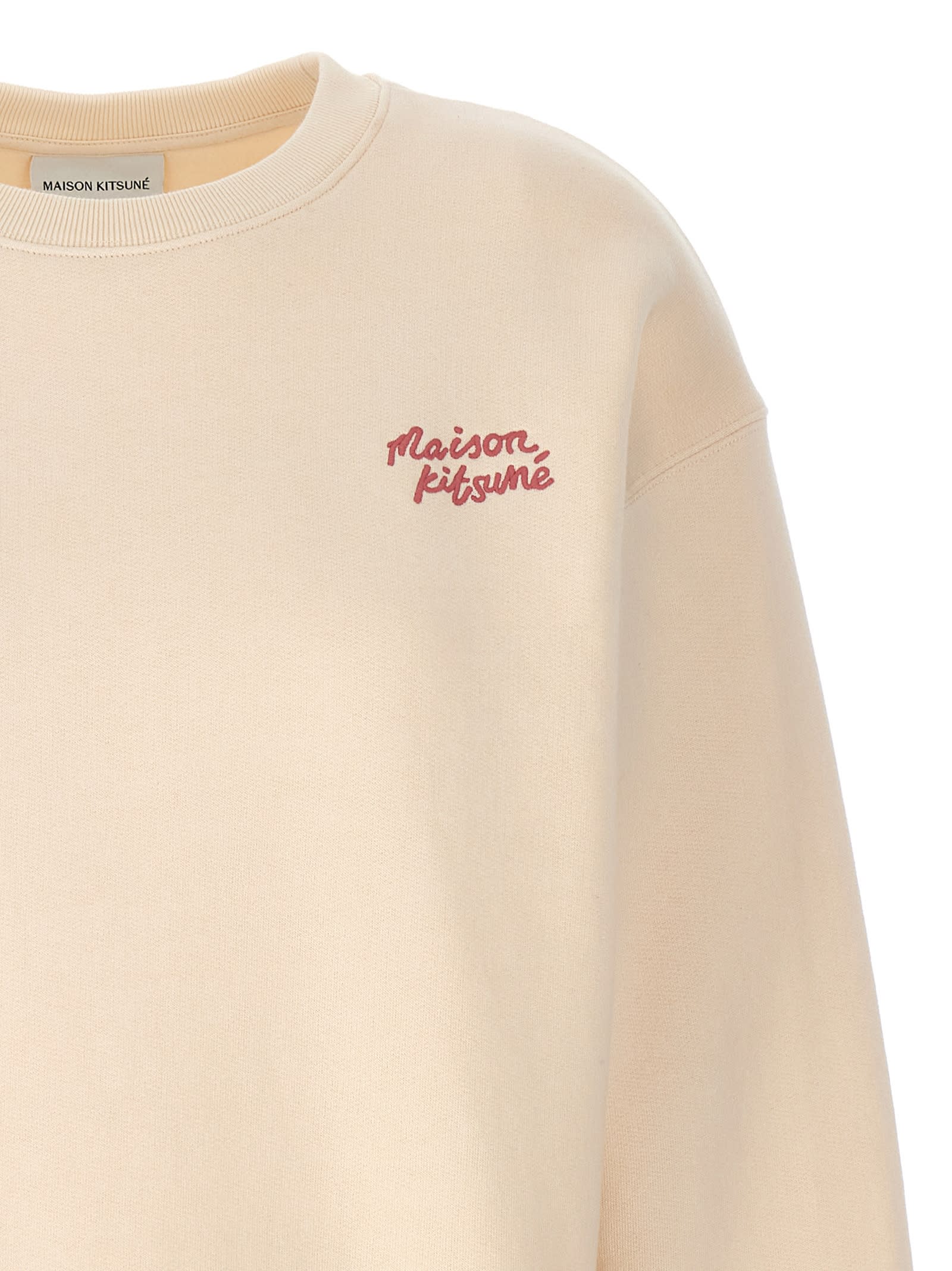 Shop Maison Kitsuné Maison Kitsun Andwriting Sweatshirt In Fresh Cottoin