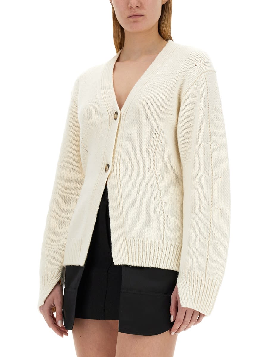 Shop Helmut Lang Tailored Cardigan In Ivory