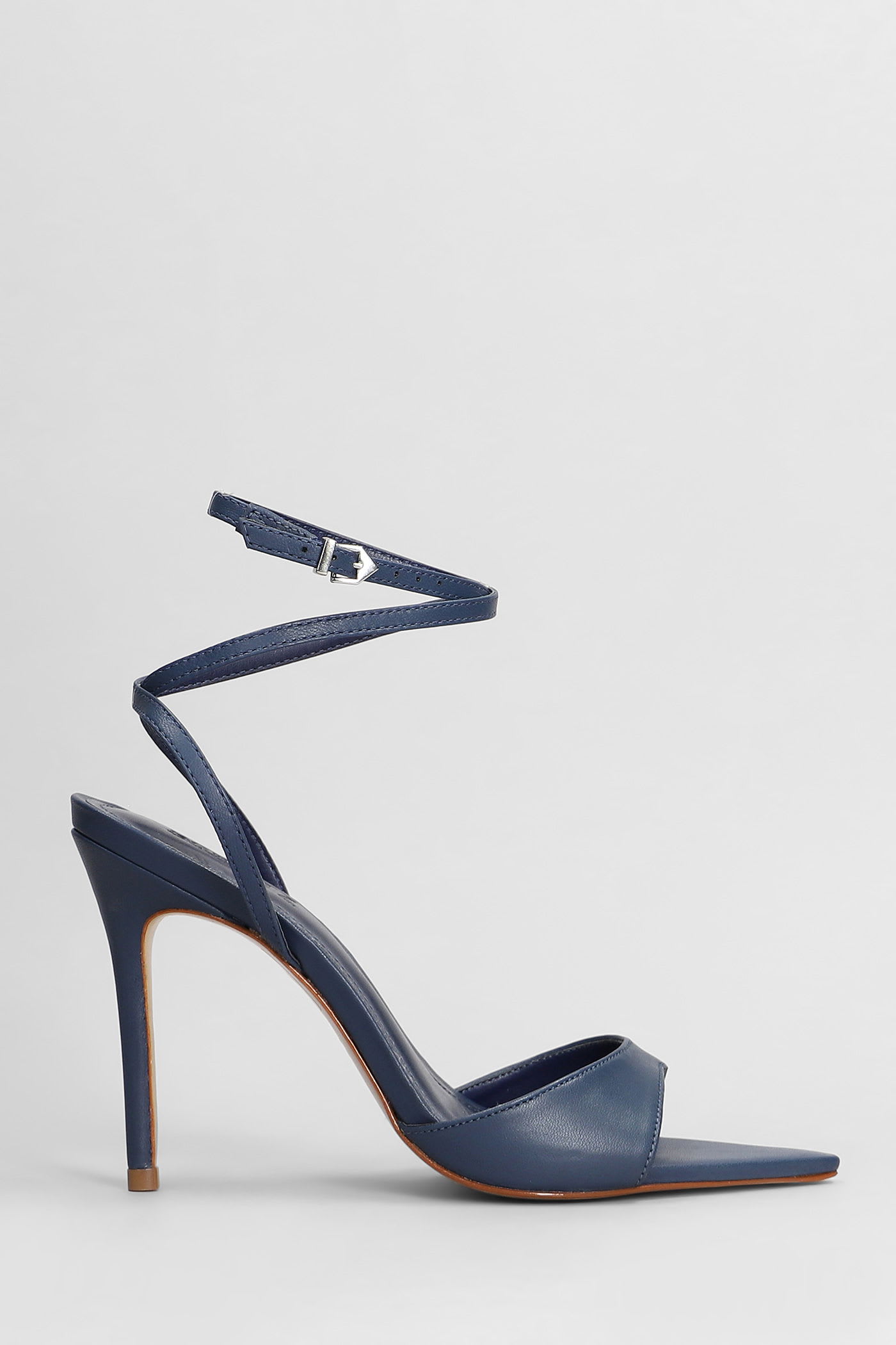 Shop Schutz Sandals In Blue Leather