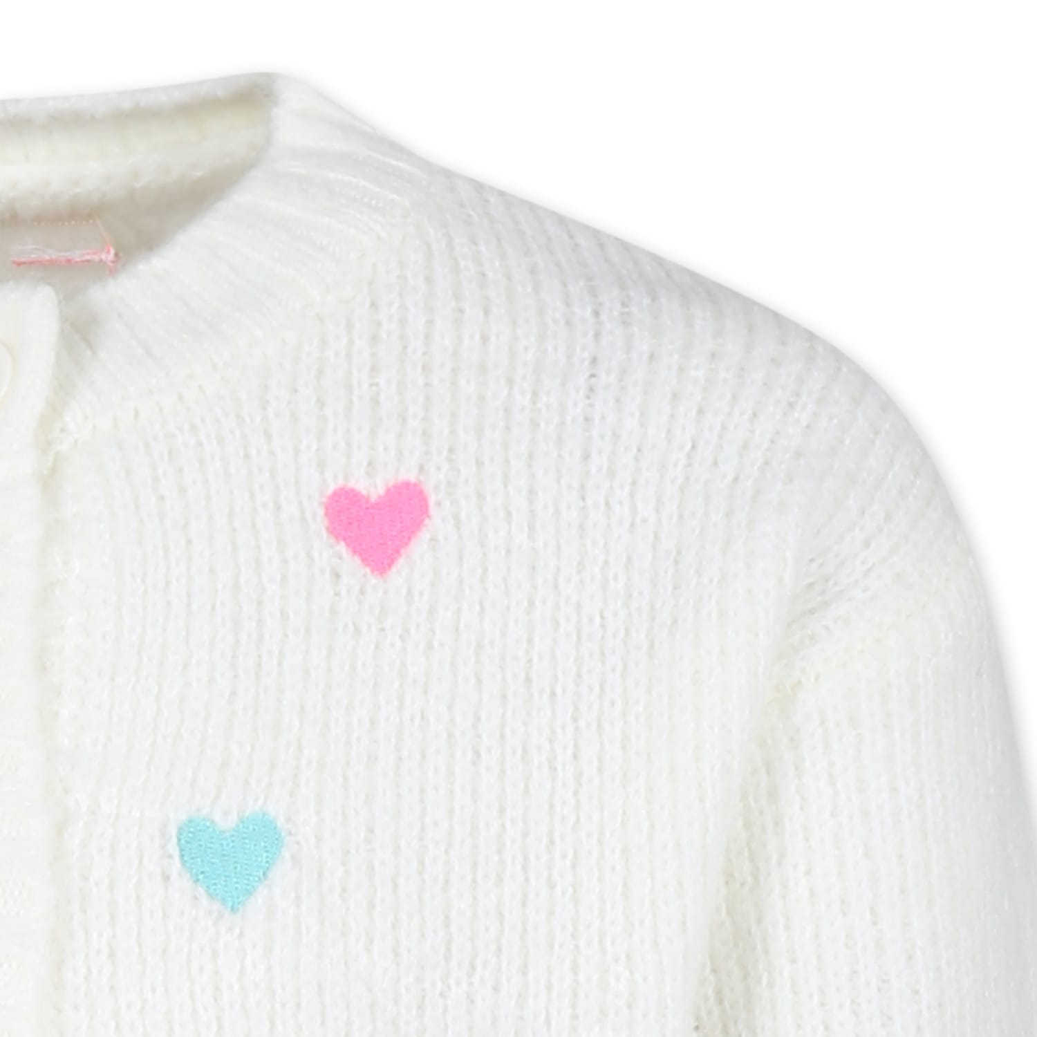 Shop Billieblush Ivory Cardigan For Girl With Hearts