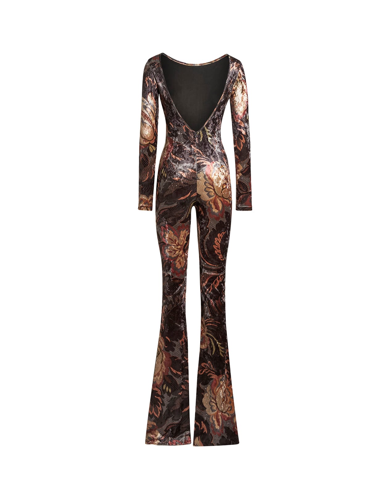 Shop Etro Grey Printed Chenille Jumpsuit