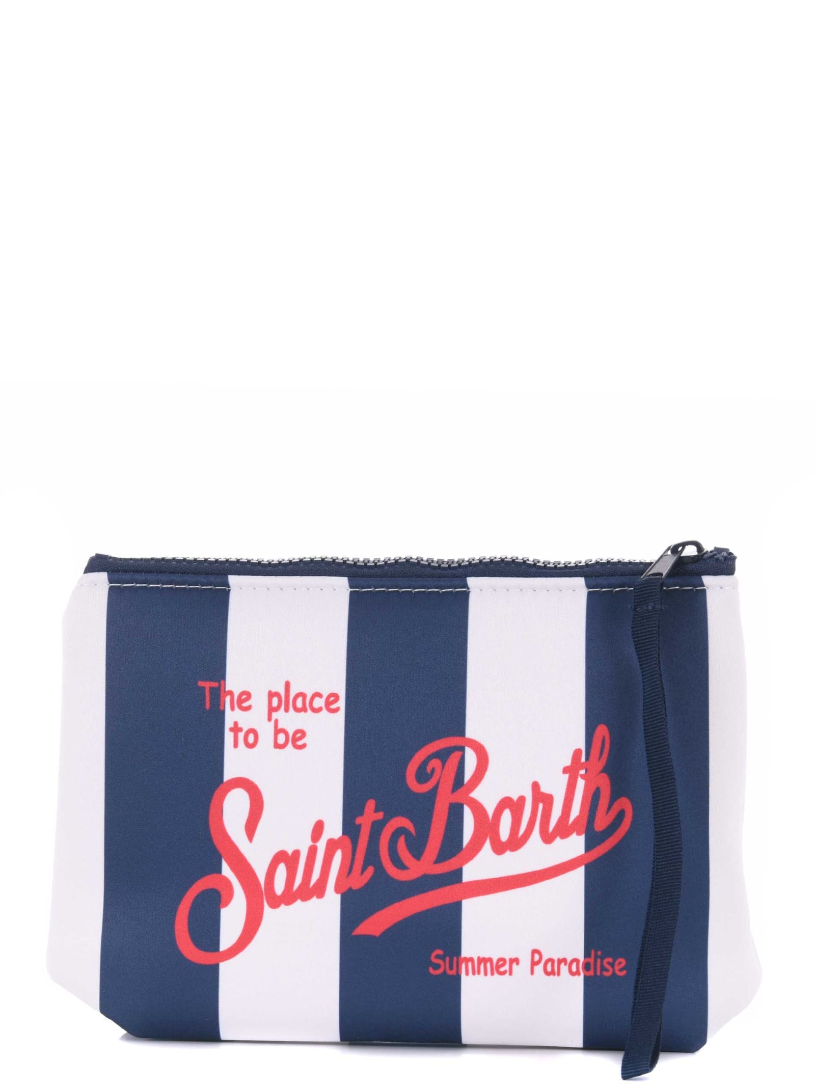 Shop Mc2 Saint Barth Clutch Bag In Bianco/blu
