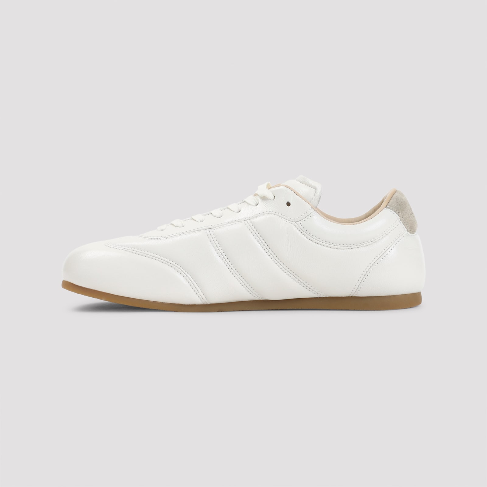 Lemaire Milk White Calf Leather Soft Runner Sneakers In White