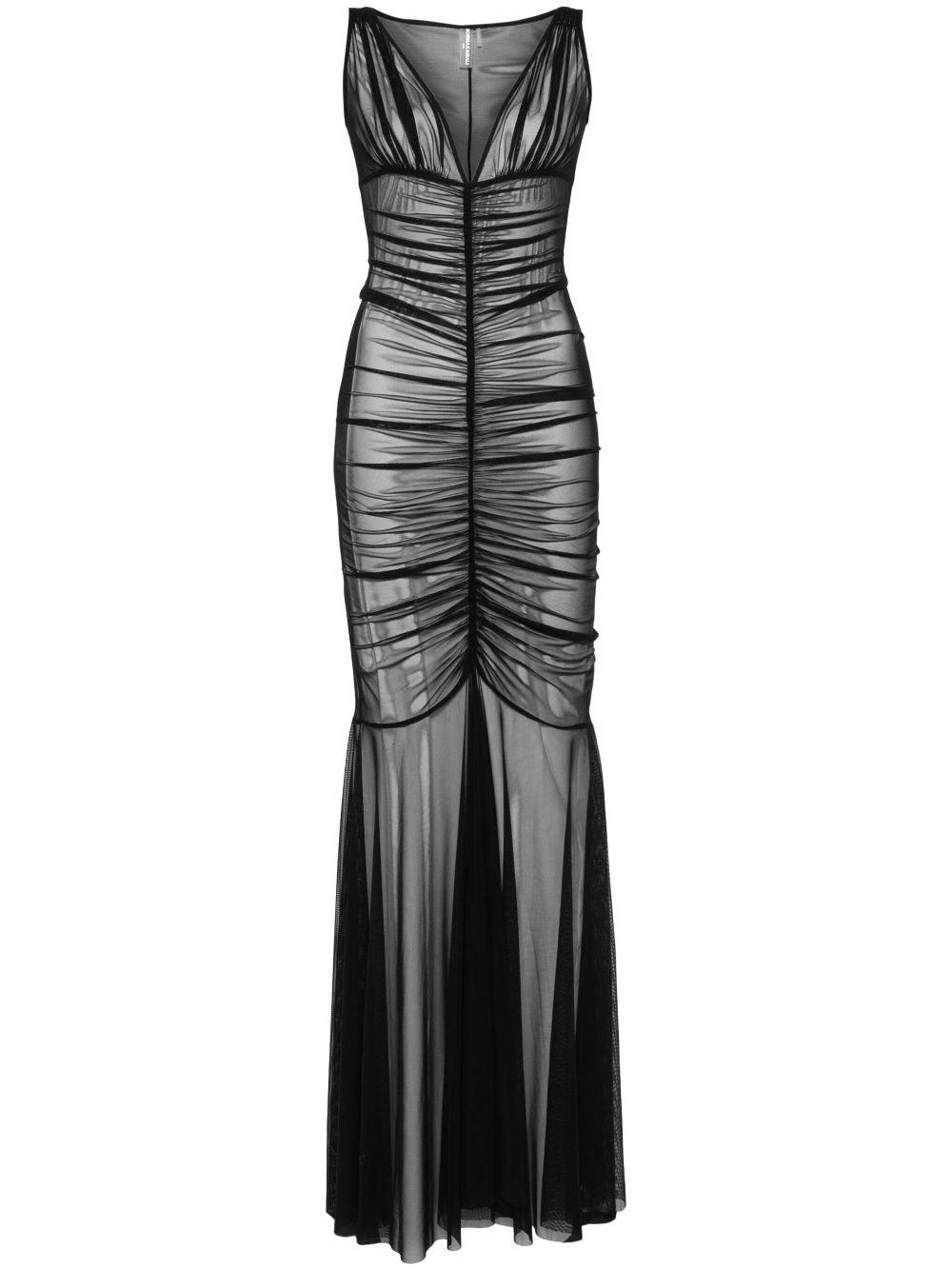 Norma Kamali Ruched Sheer Dress