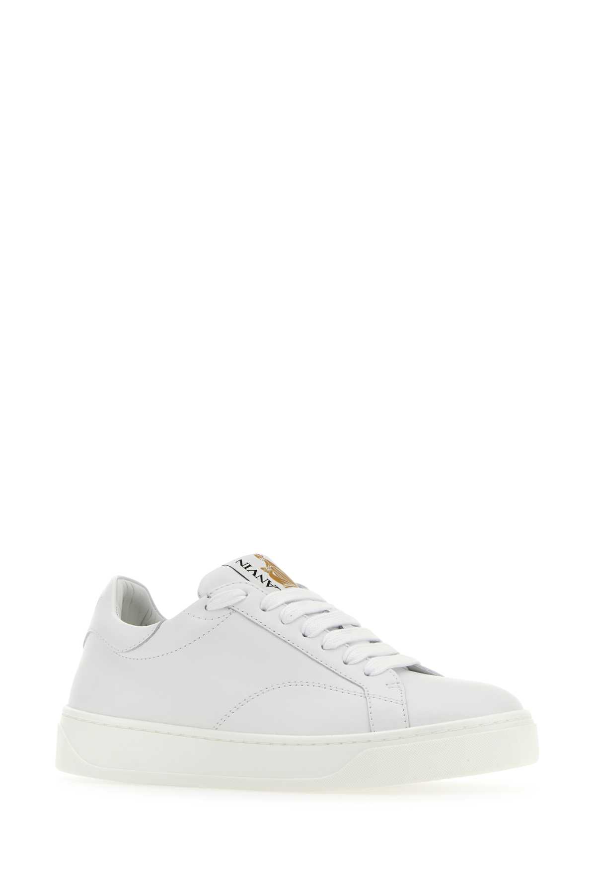 Lanvin White Leather Ddb0 Sneakers In Whitewhite