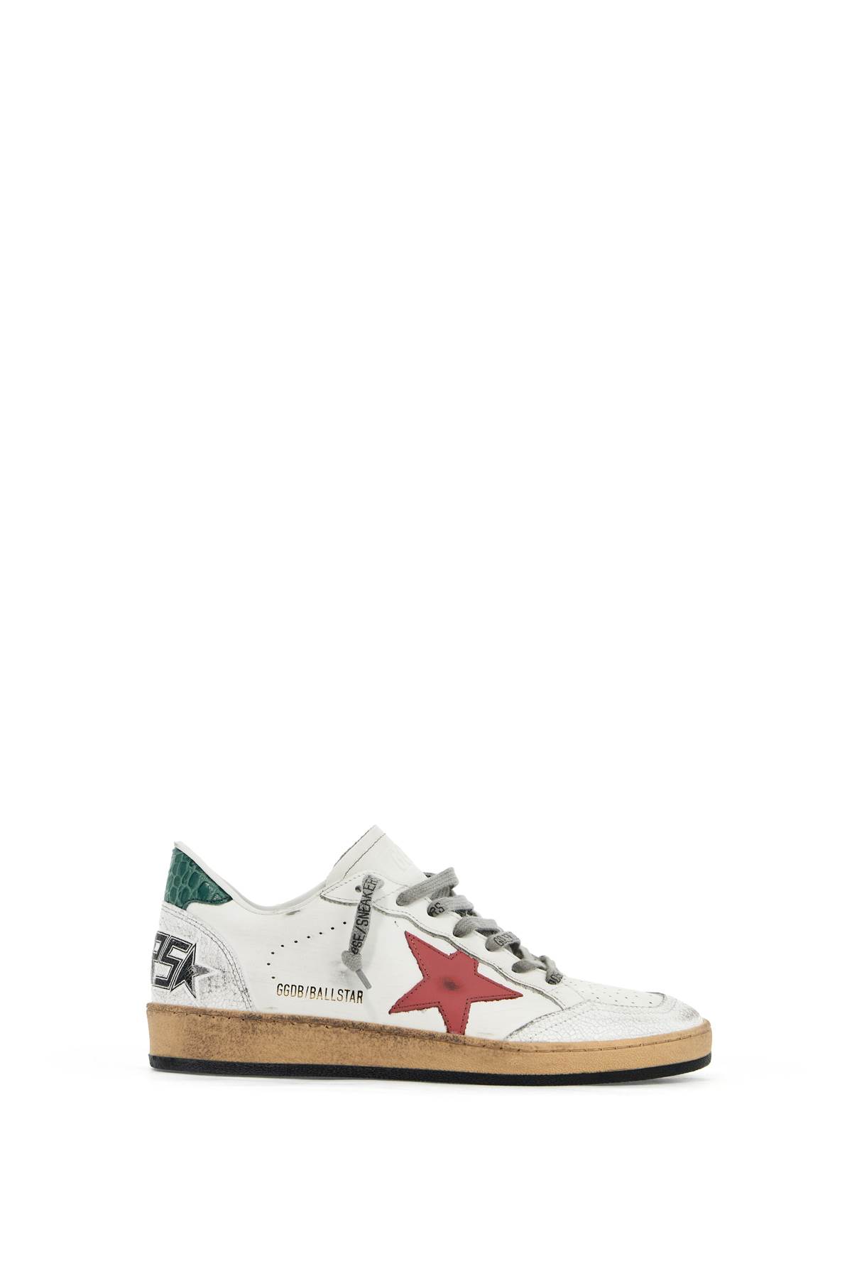 Shop Golden Goose Ball Star Sneakers In White/smoke Blue/peach