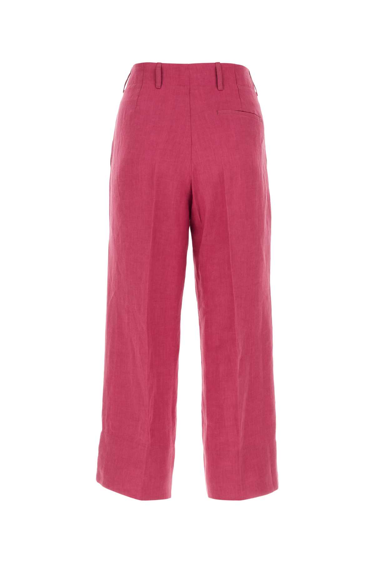 Shop 's Max Mara Dark Pink Linen Rebecca Pant In 017