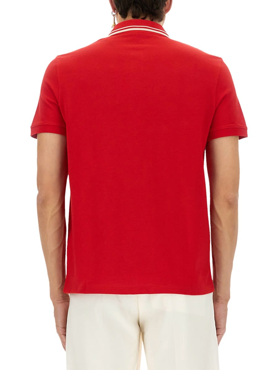 Valentino Vlogo Signature Cotton Polo Shirt In Red
