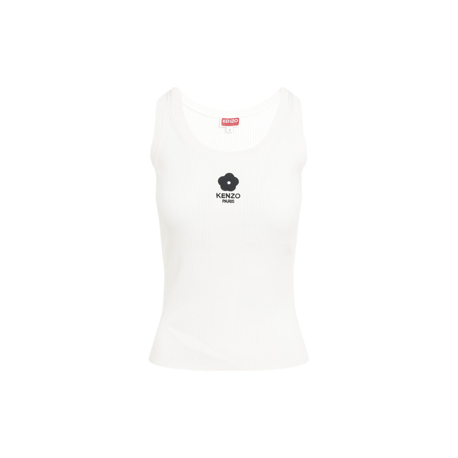 Shop Kenzo Boke 2.0 Ribbed Tank Top In White