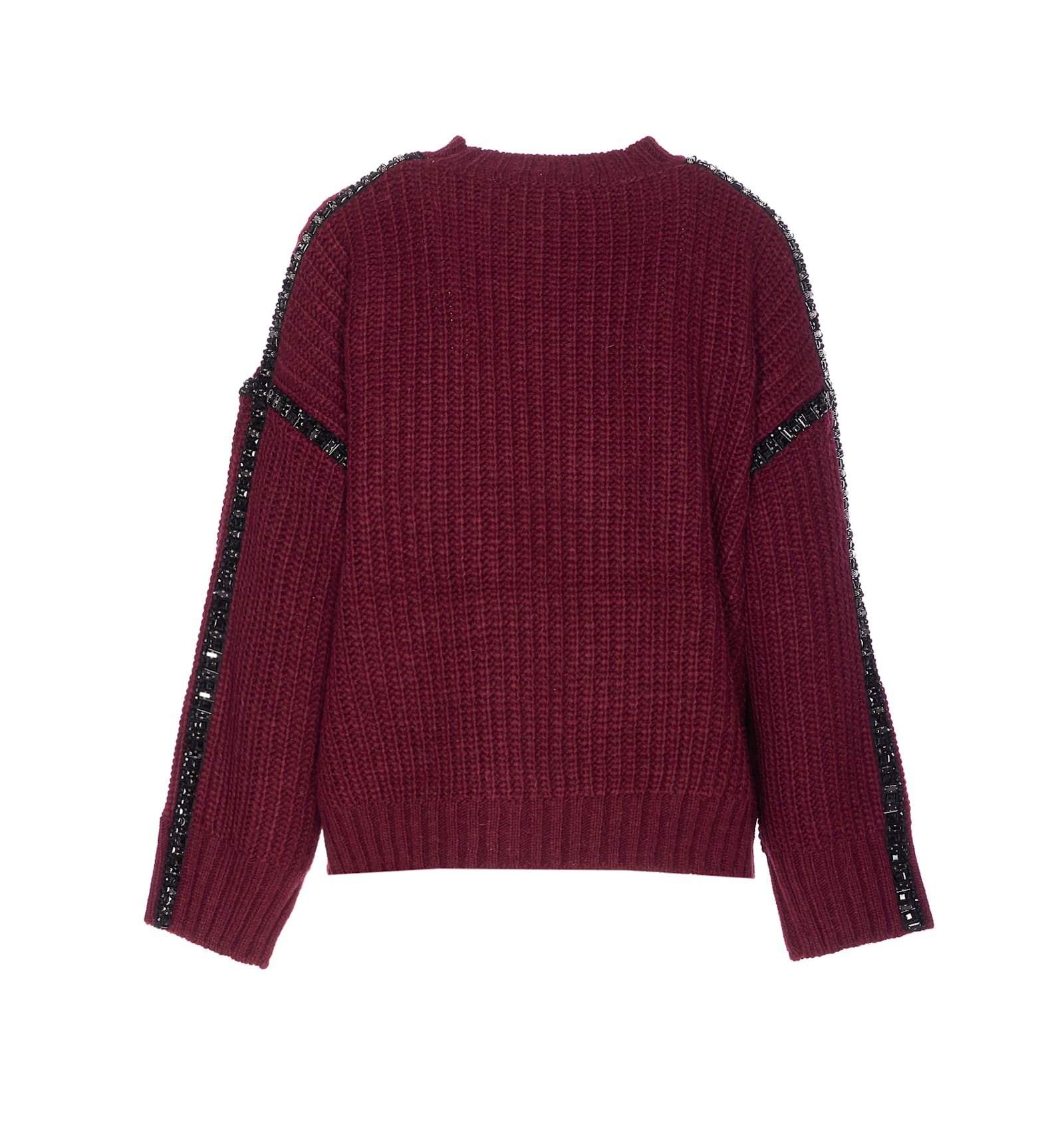 Essentiel Antwerp Indsay Embellished Sweater In Burgundy