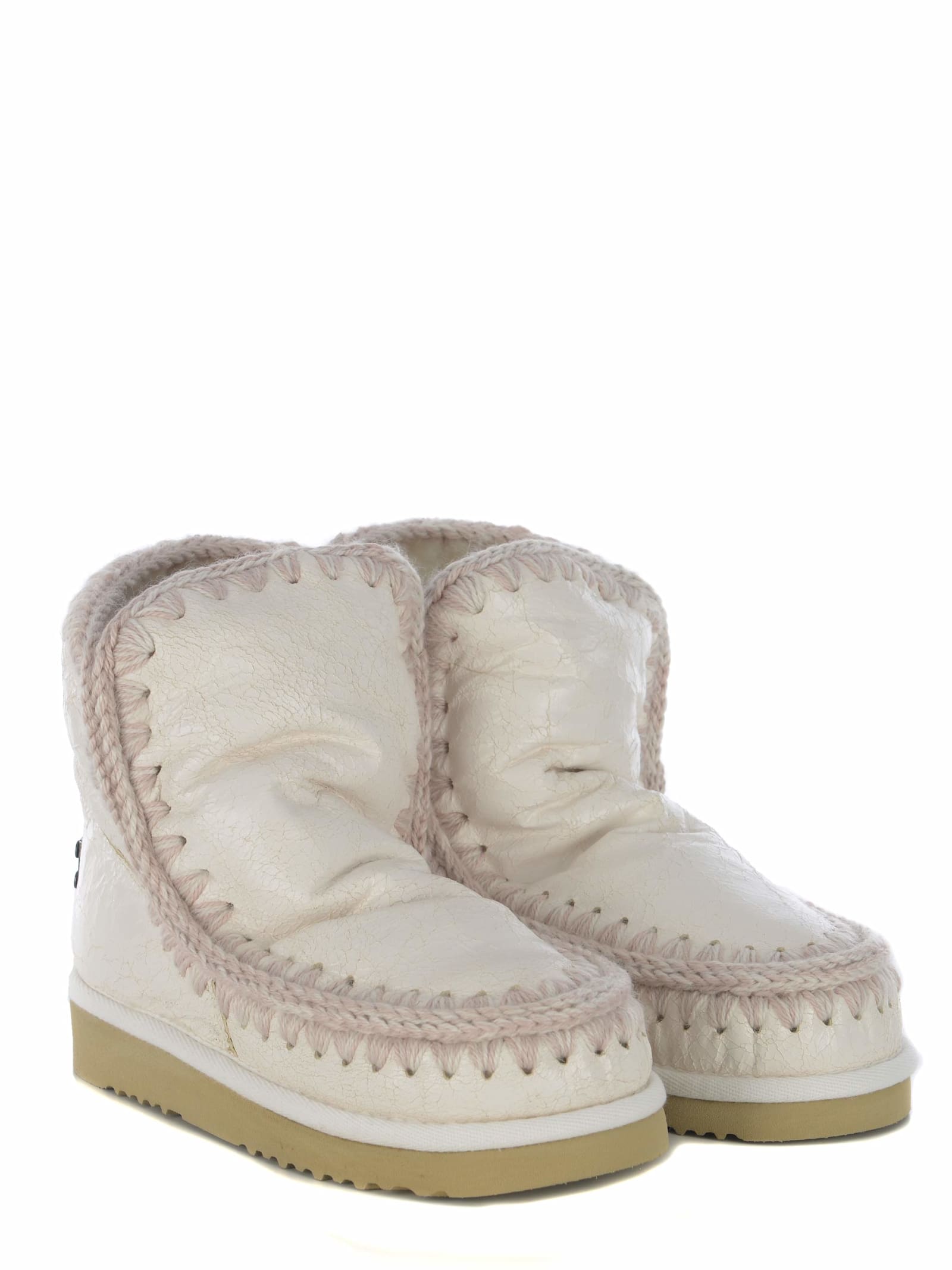 Shop Mou Ankle Boots  Eskimo18 Made Of Leather In White